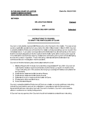 Menelaus - First instructions to counsel with encs - RE: MENELAUS ...