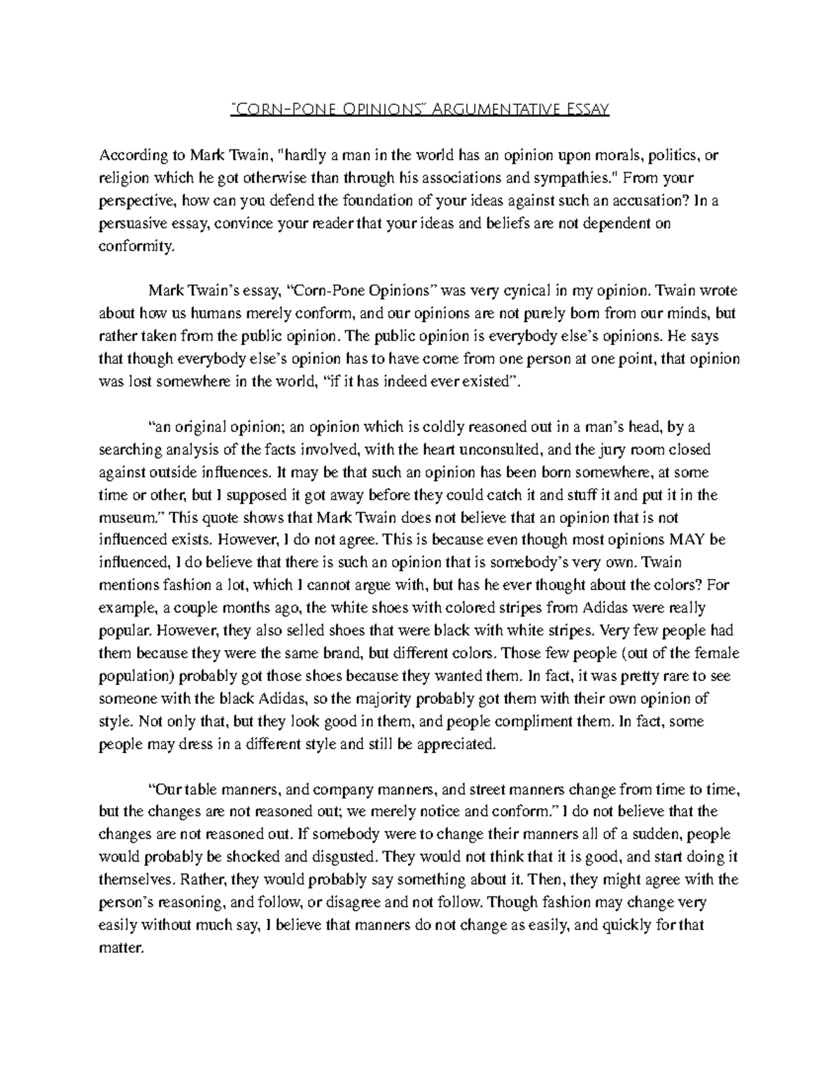 mark twain essay on english language