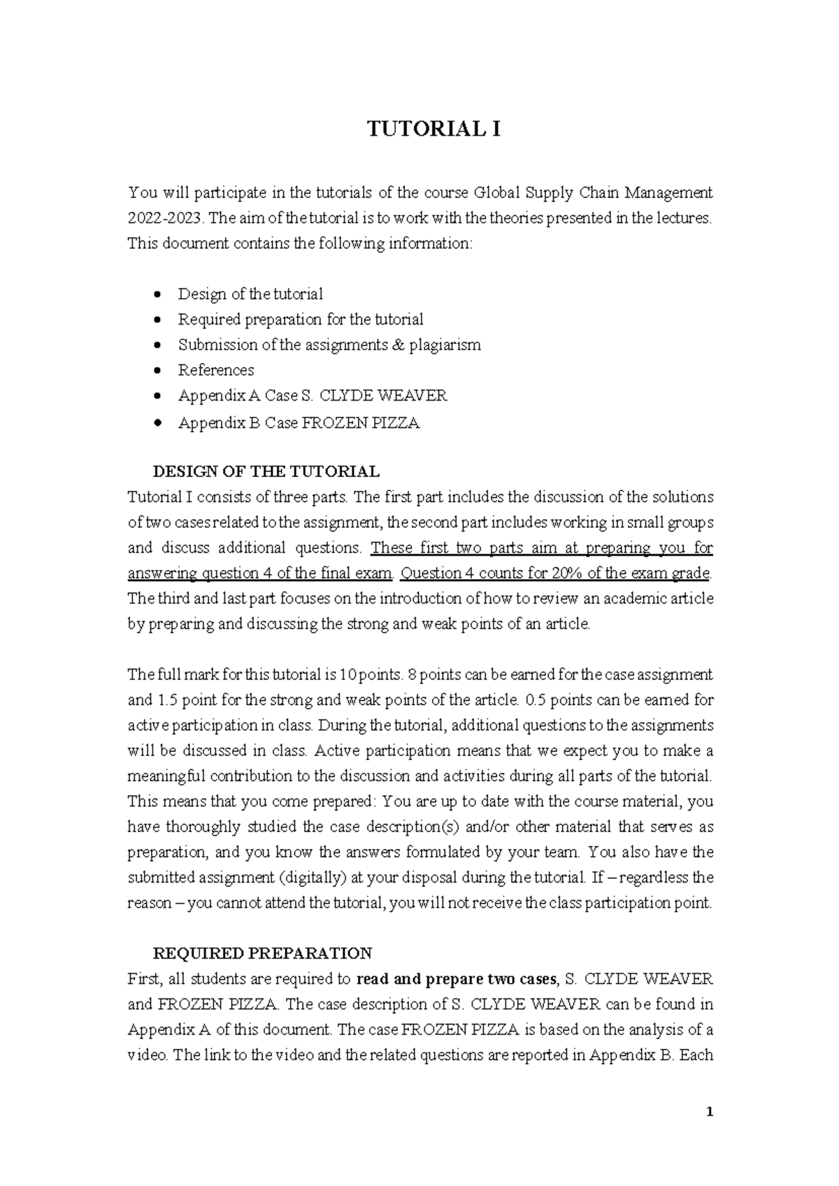 T1 student 20222023 final TUTORIAL I You will participate in the