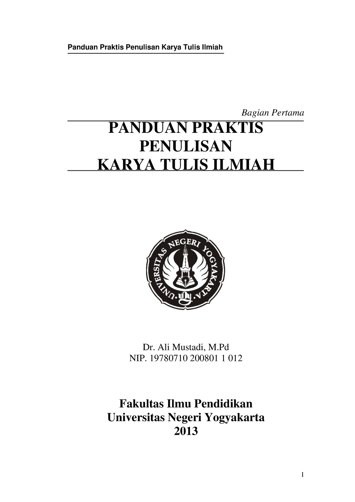 C2 Handout Penulisan Karya Tulis Ilmiah - Bagian Pertama PANDUAN ...