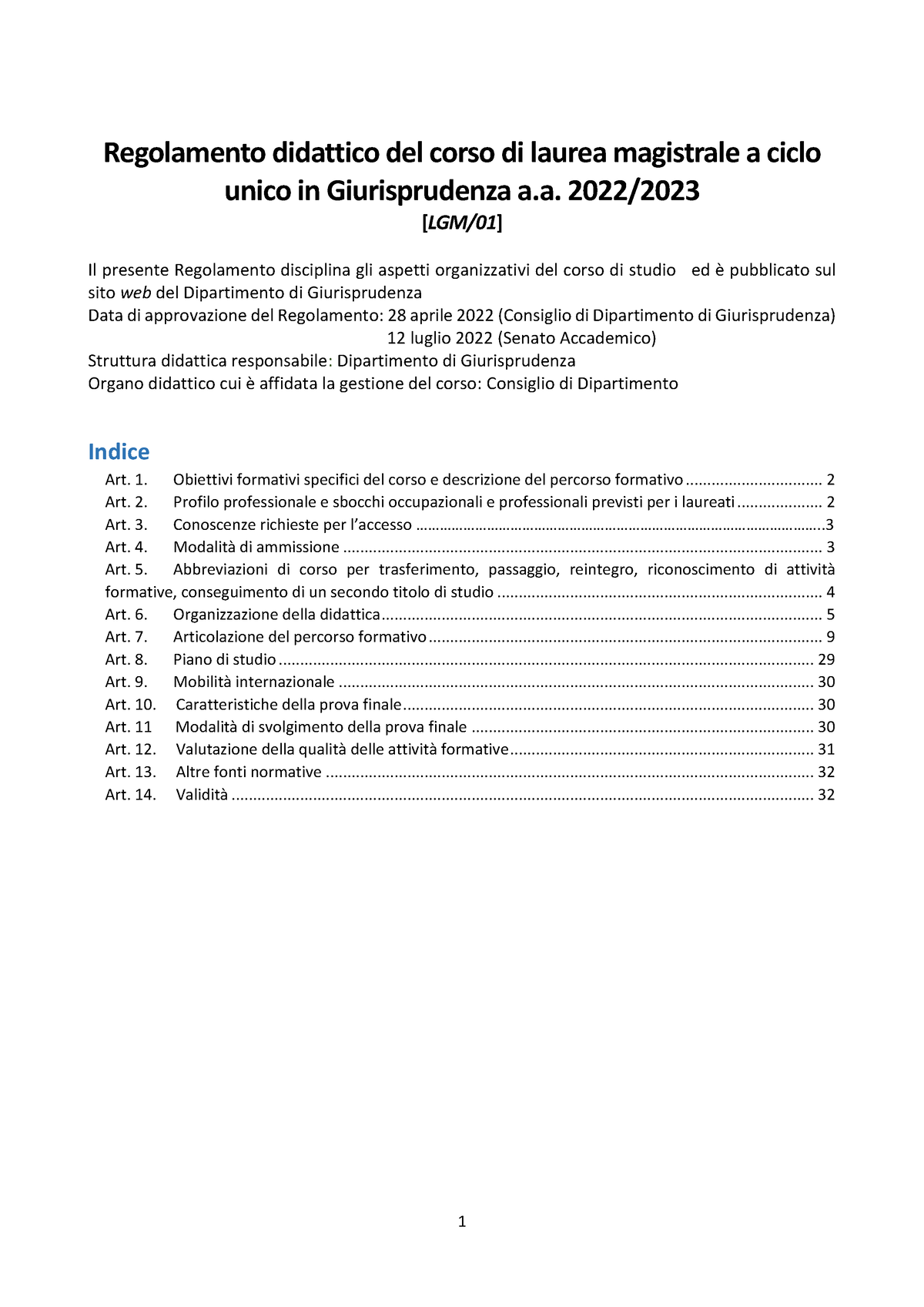 Regolamento Didattico LMG 22 23 - Regolamento Didattico Del Corso Di ...