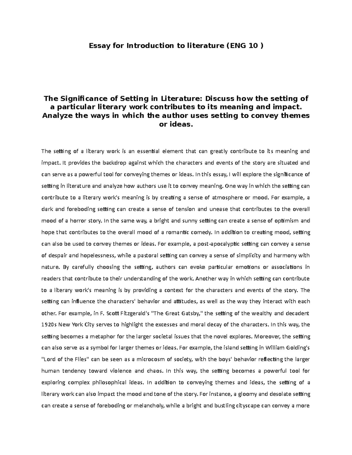 the-significance-of-setting-in-literary-literature-essay-for