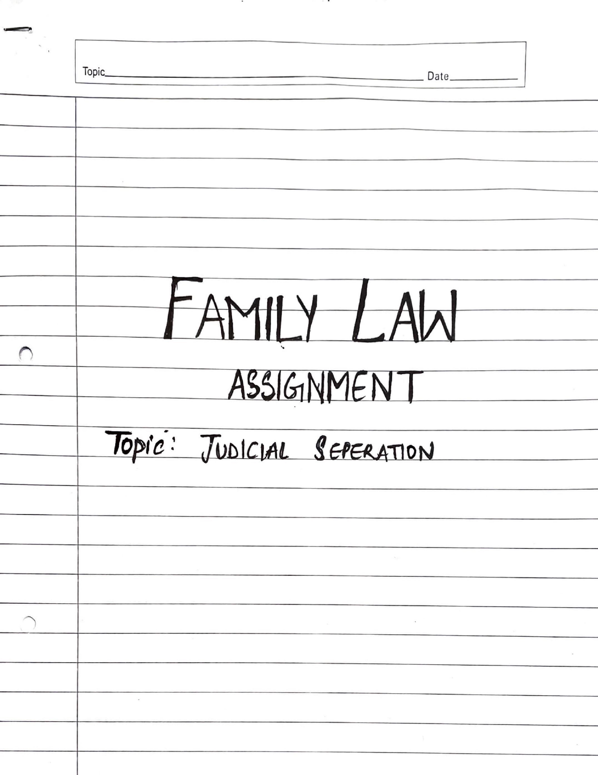 Judicial Separation - BBA LLB - Studocu