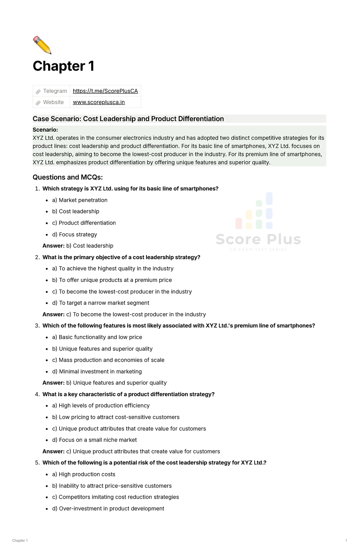 SPOM-SCPM Actual MCQS Compilation - Chapter 1 Telegram T/ScorePlusCA ...