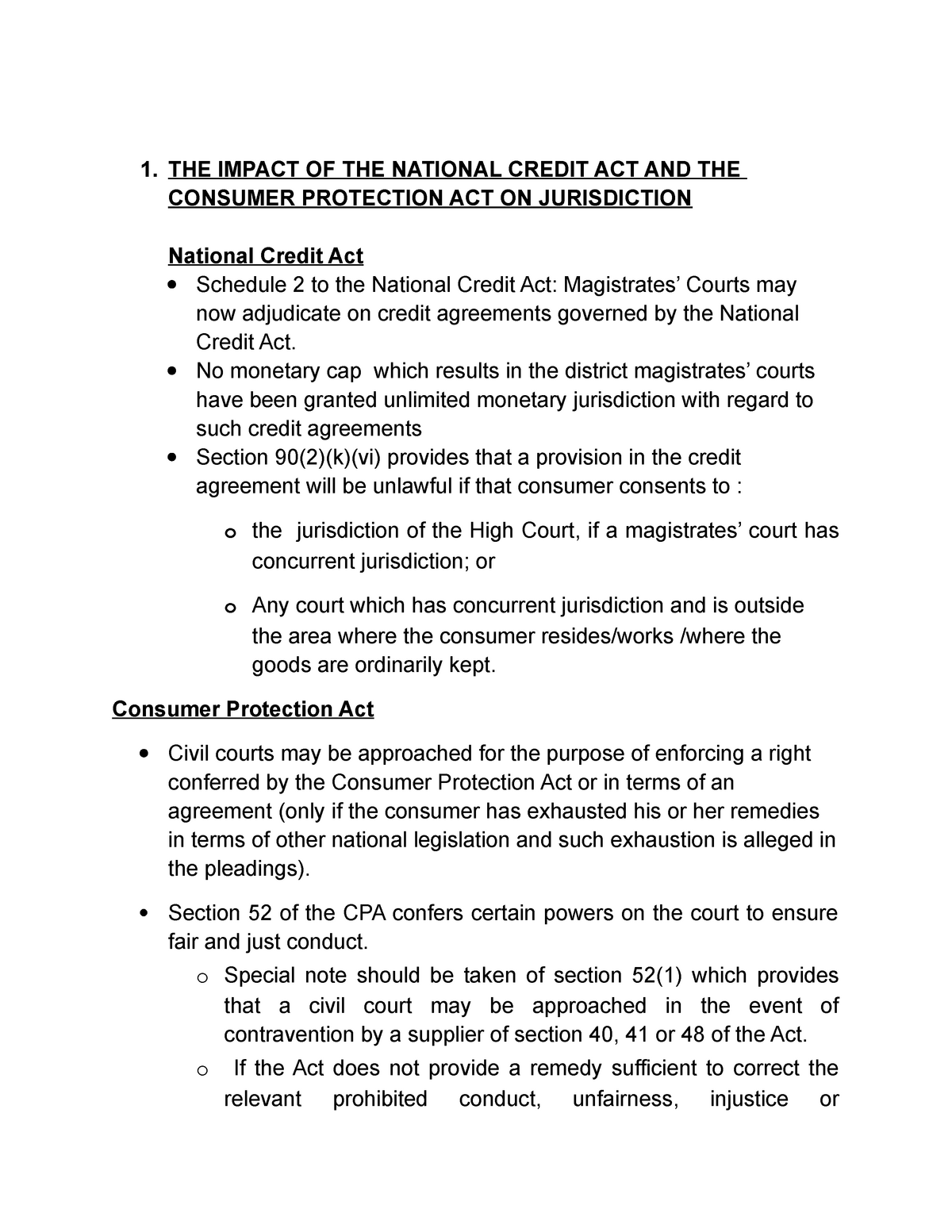 national credit act essay for business studies