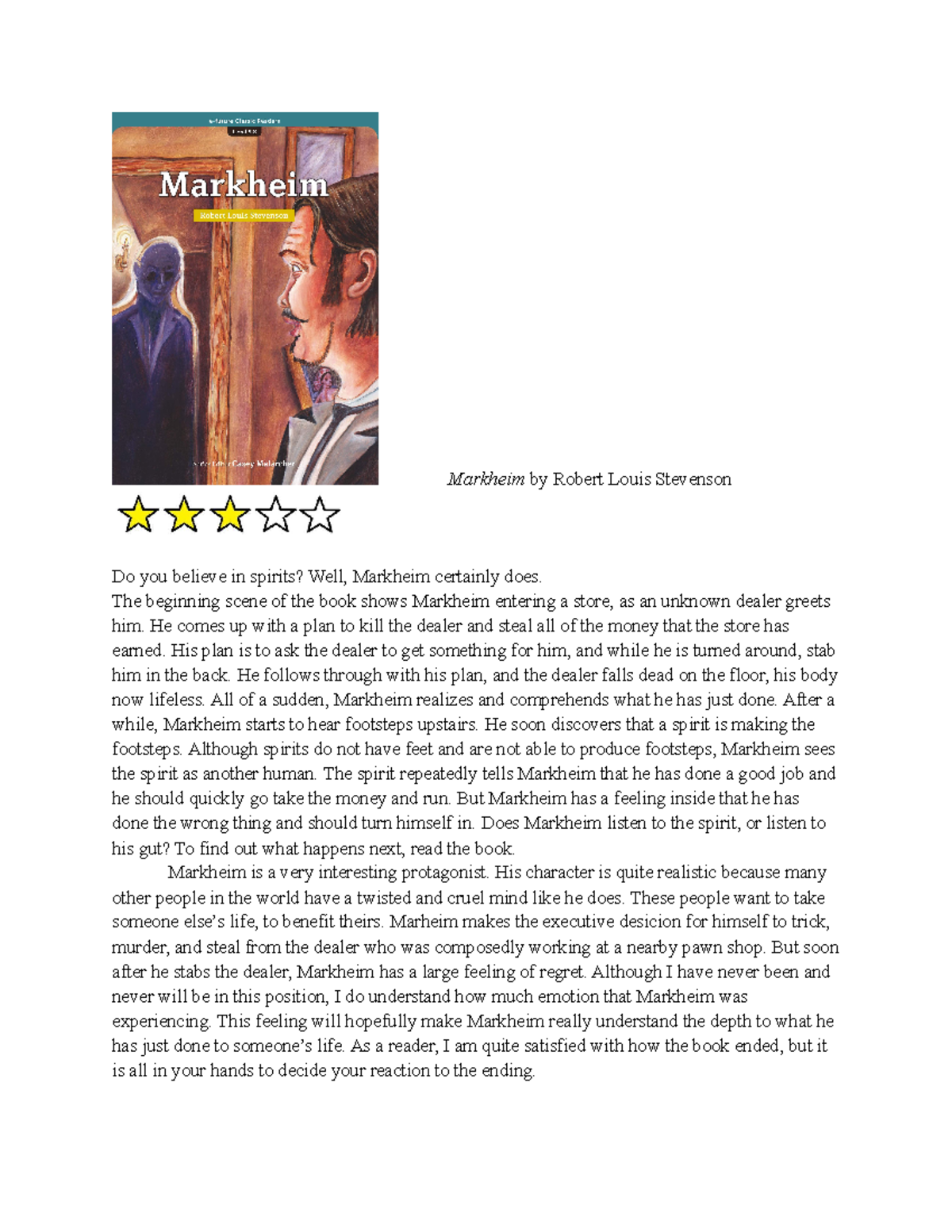 Markheim Review - Markheim by Robert Louis Stevenson Do you believe in ...