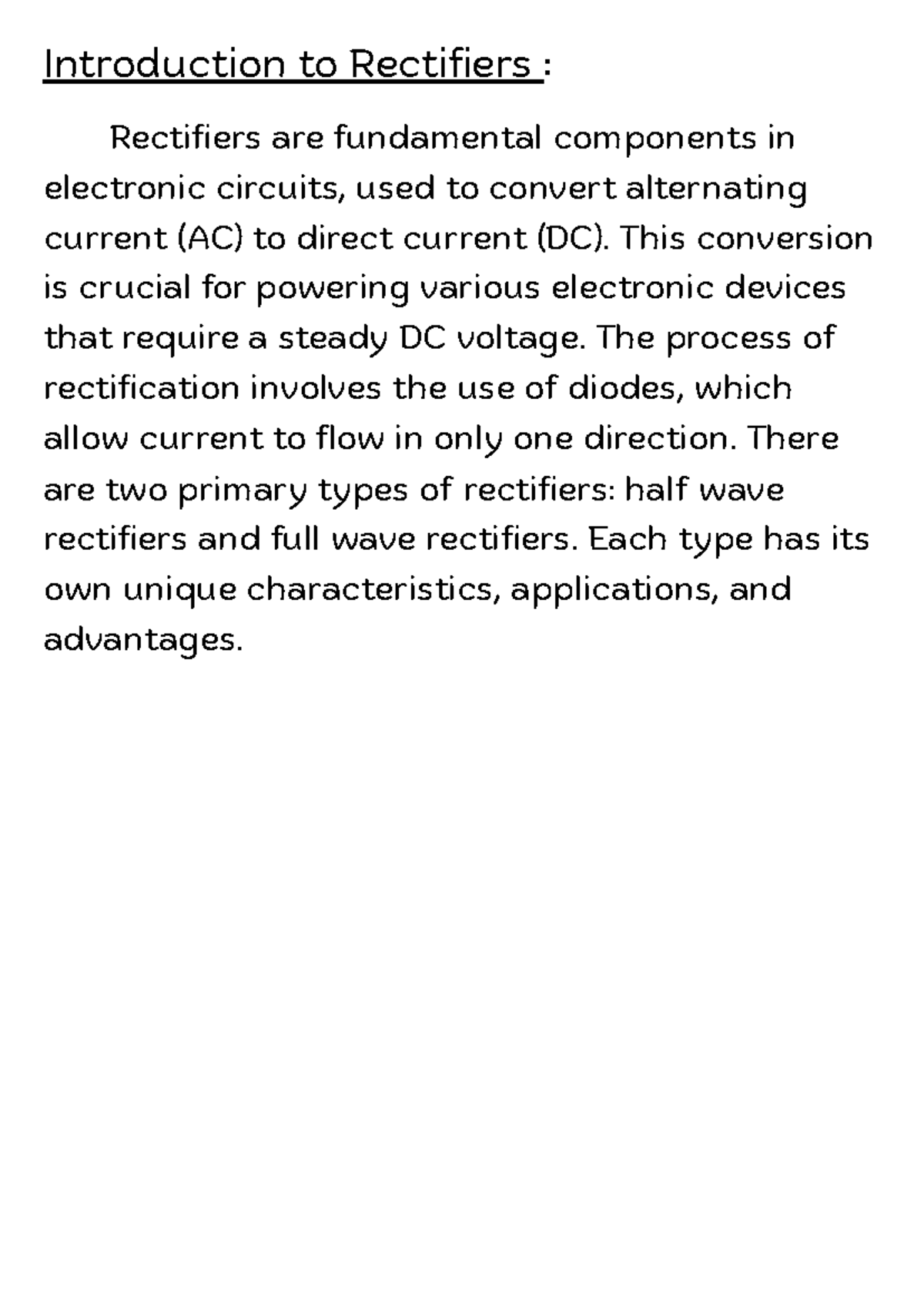 Introduction To Rectifiers: Rectifier Circuits – TGRFZ