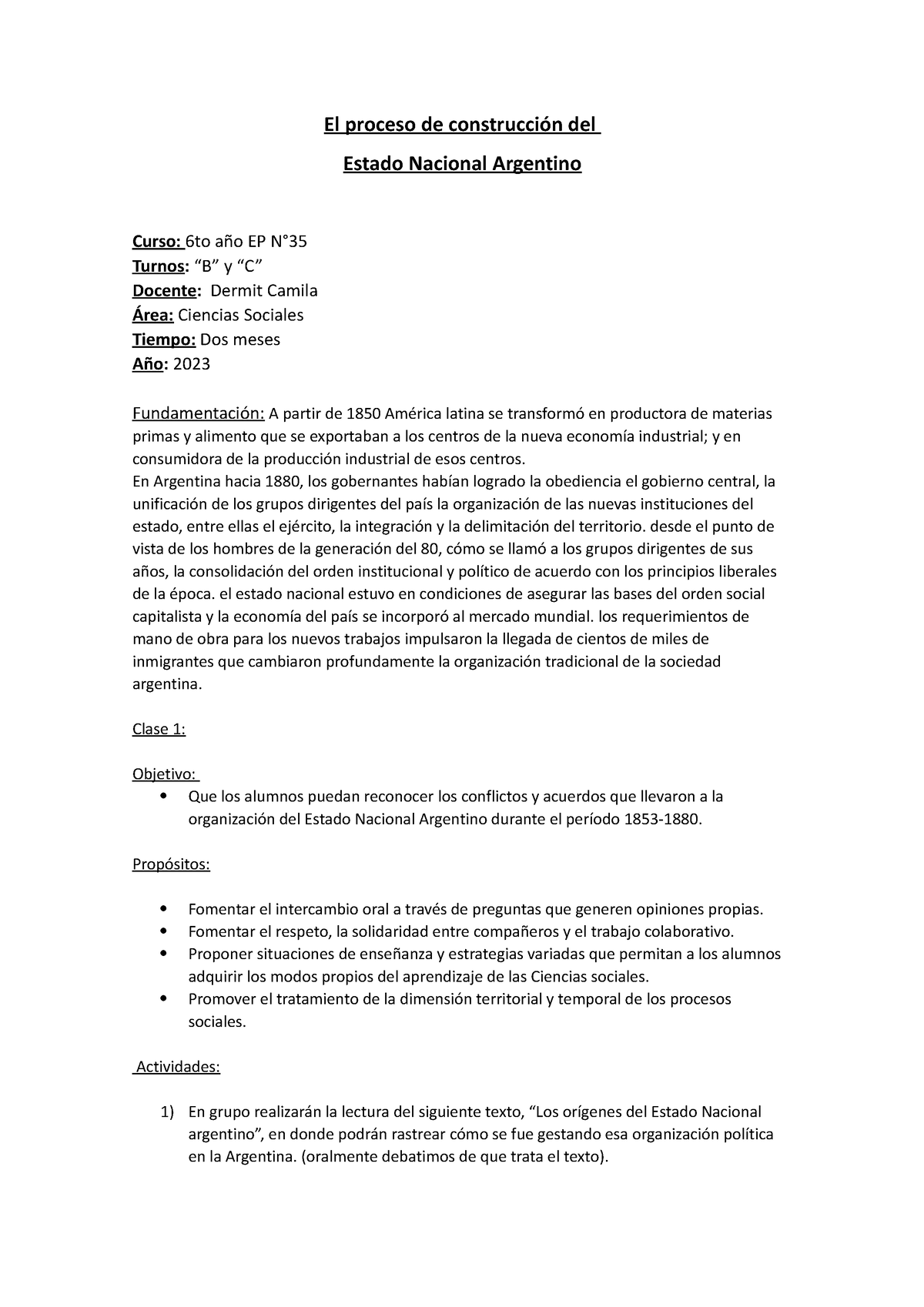 El Proceso De Construccion Del Estado Nacional Argentino - El Proceso ...