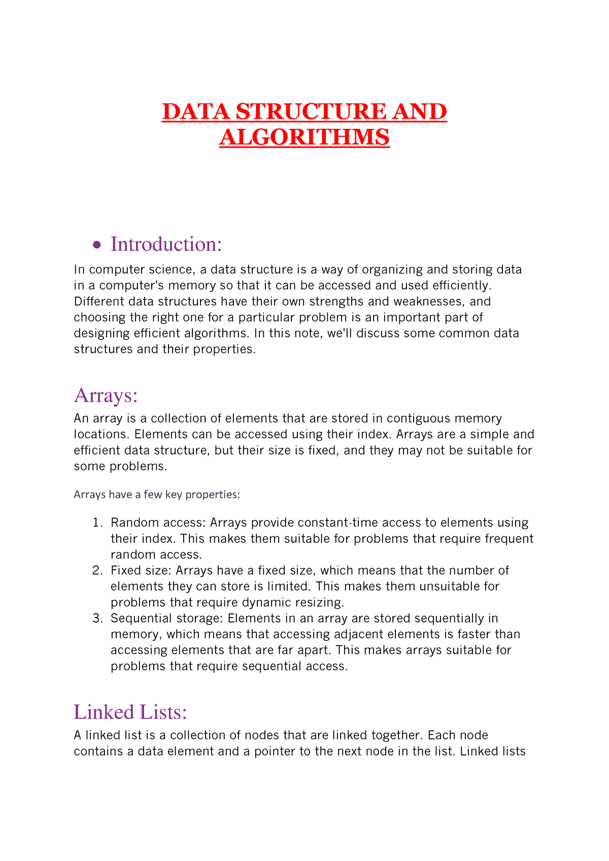 DATA Structure AND Algorithms - DATA STRUCTURE AND ALGORITHMS ...