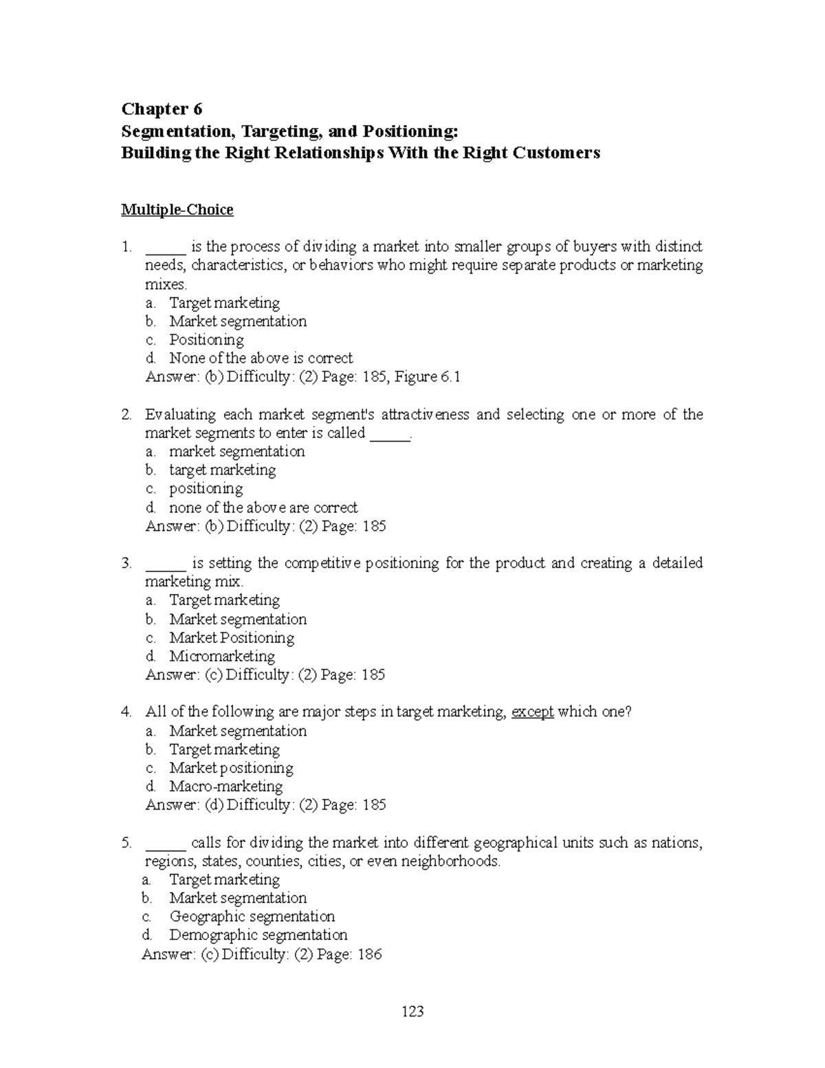 Market Segmentation - Chapter 6 Segmentation, Targeting, And ...