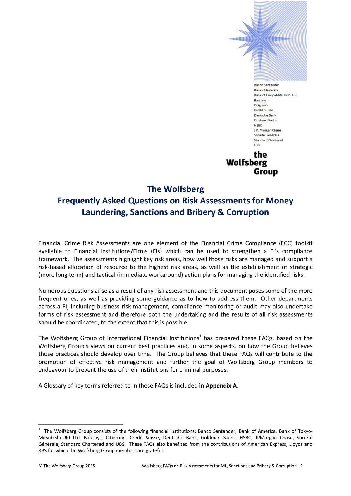 wolfsberg risk assessment methodology