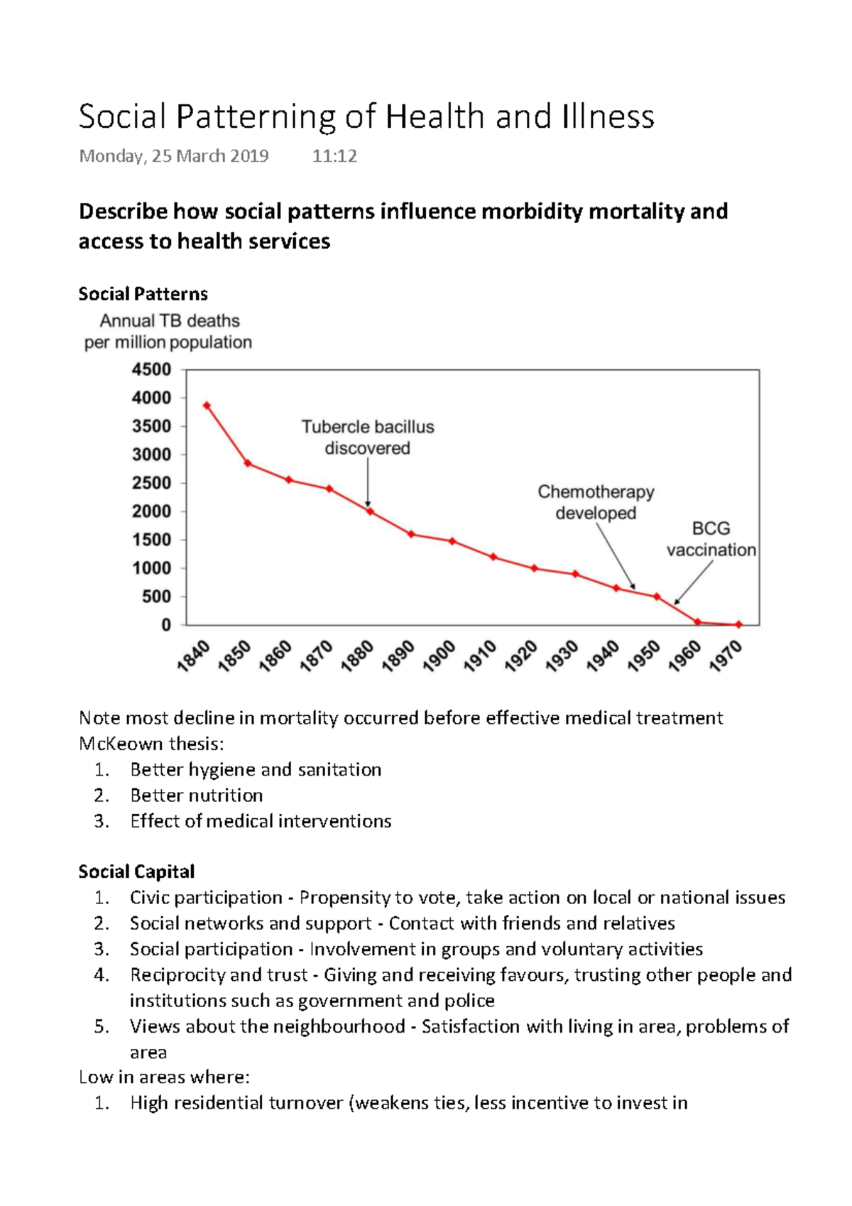 Social Patterning of Health and Illness Describe how social patterns