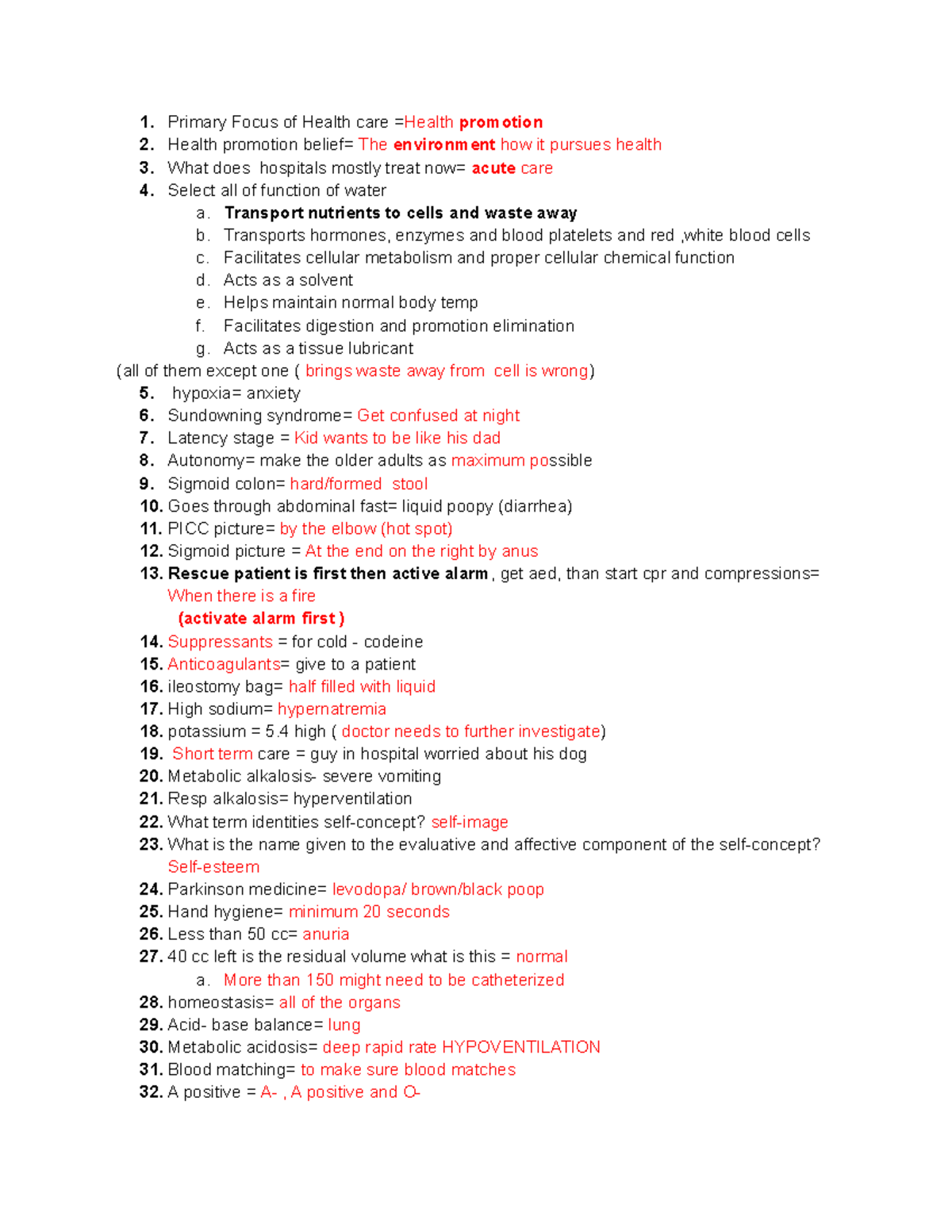 fundamental-study-guide-1-primary-focus-of-health-care-health