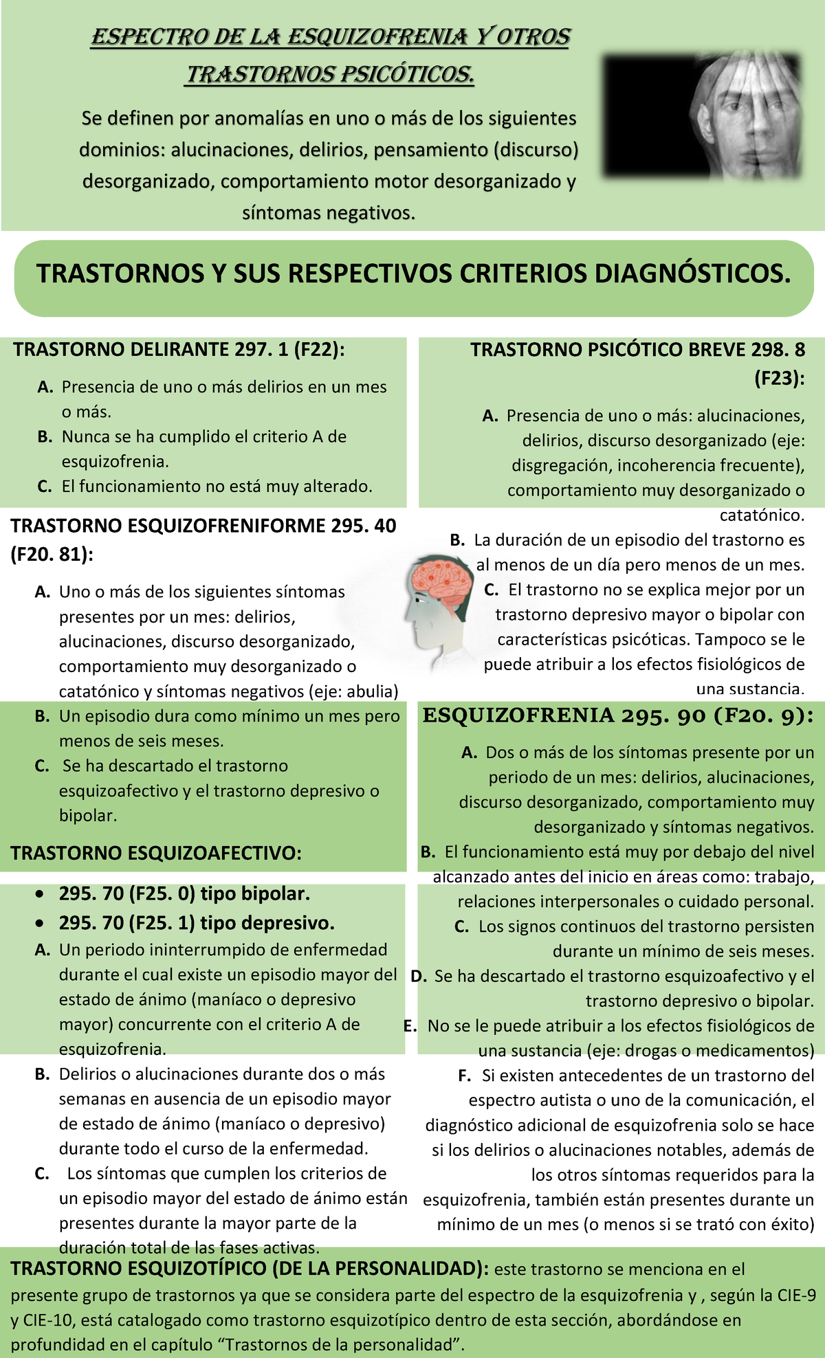 Infografía Esquizofrenia - TRASTORNOS Y SUS RESPECTIVOS CRITERIOS DIAGN ...