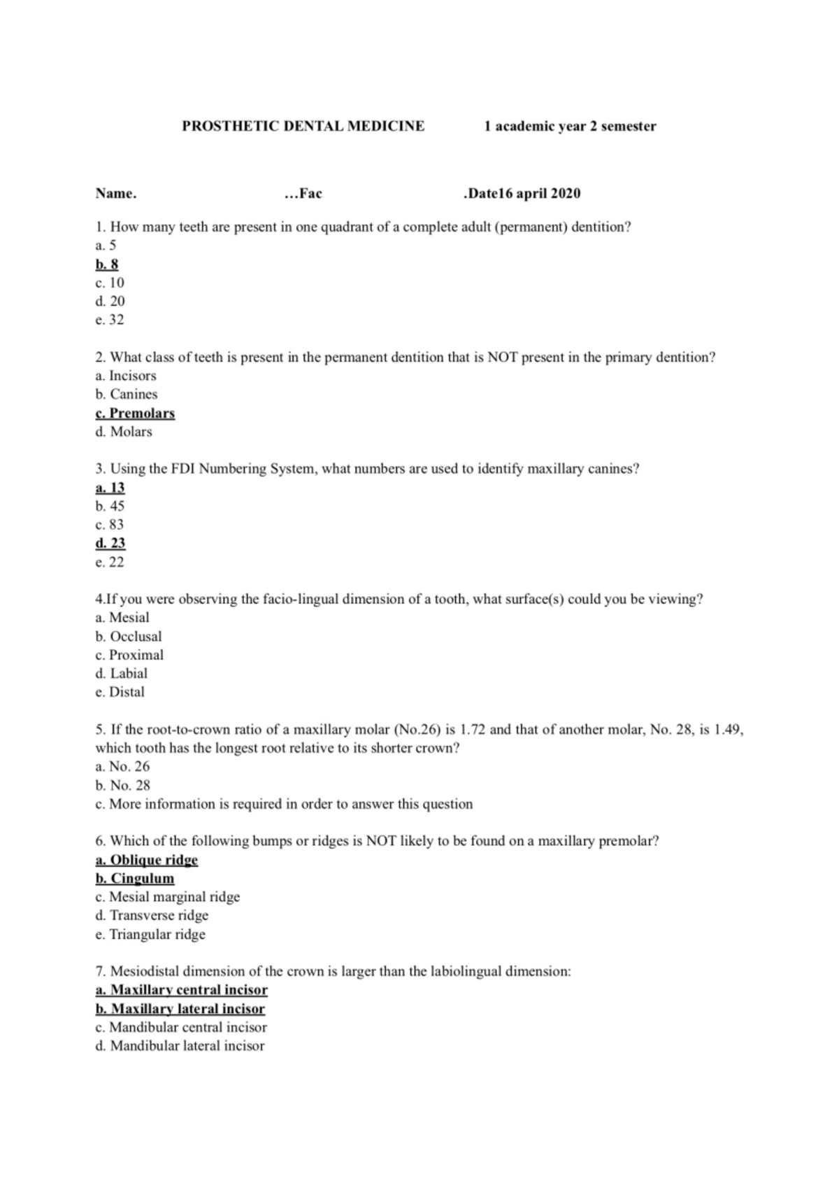 PPD tests | Questions & answers - The incisal ridge exhibits a ...