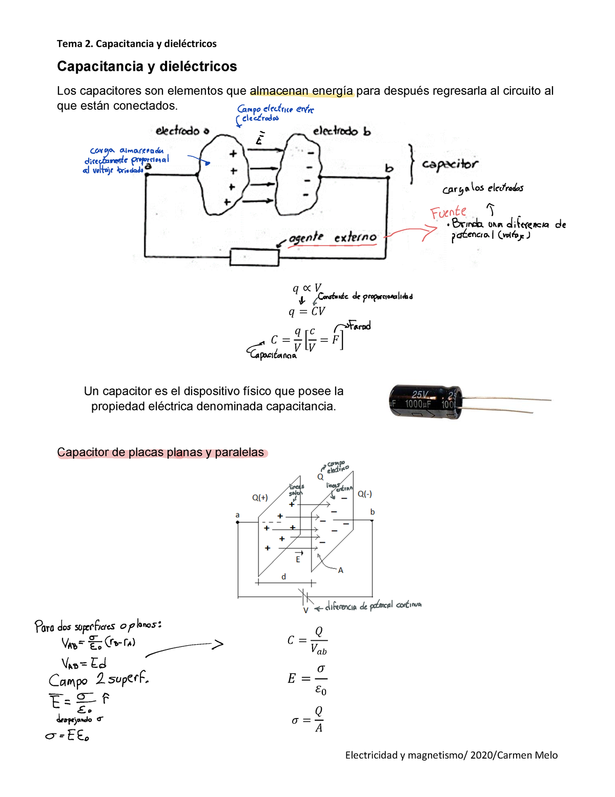 Tema2 Ey M - Apuntes Y Ejercicios Del Tema 2 - Tema 2. Capacitancia Y ...