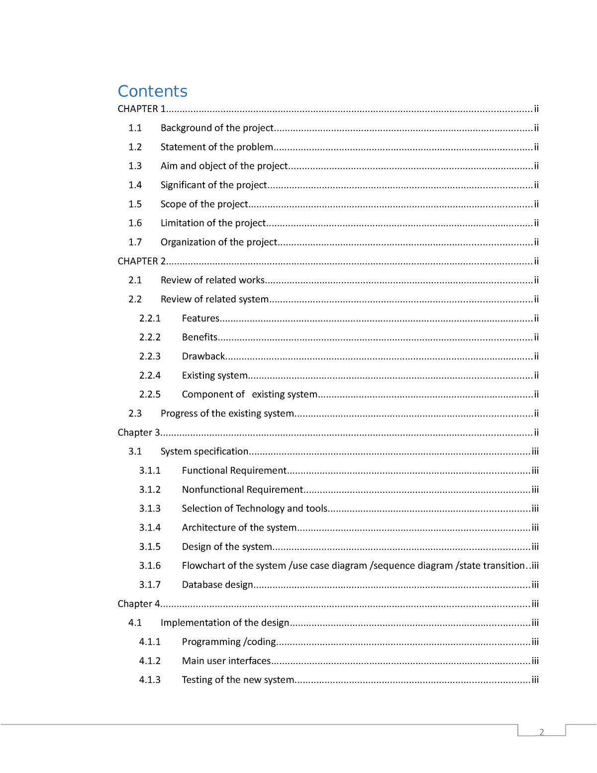 Table of Contents - can be edited - 2 Contents CHAPTER - Studocu