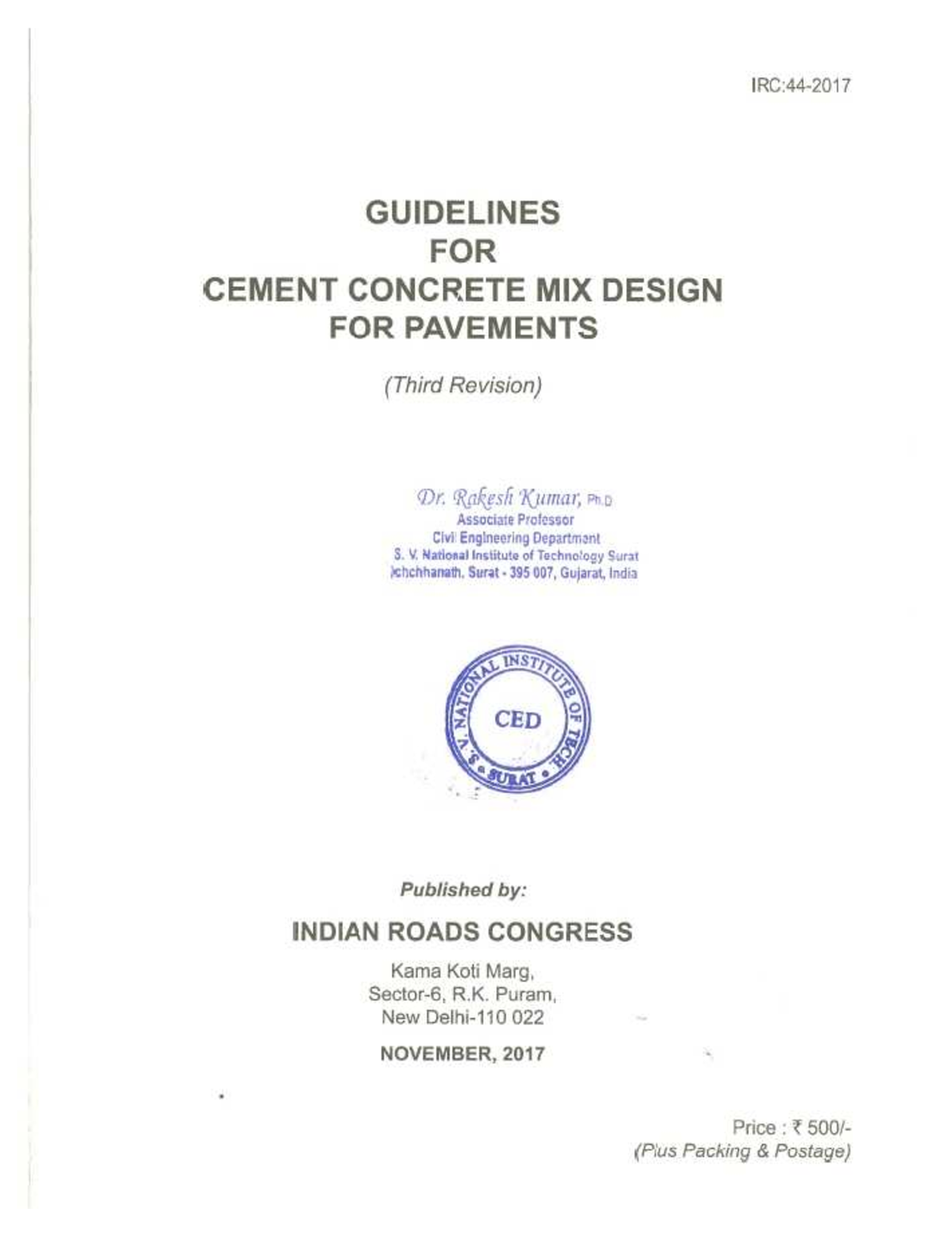 IRC44 - IRC 44 code for mix design of concrete pavement - Civil ...