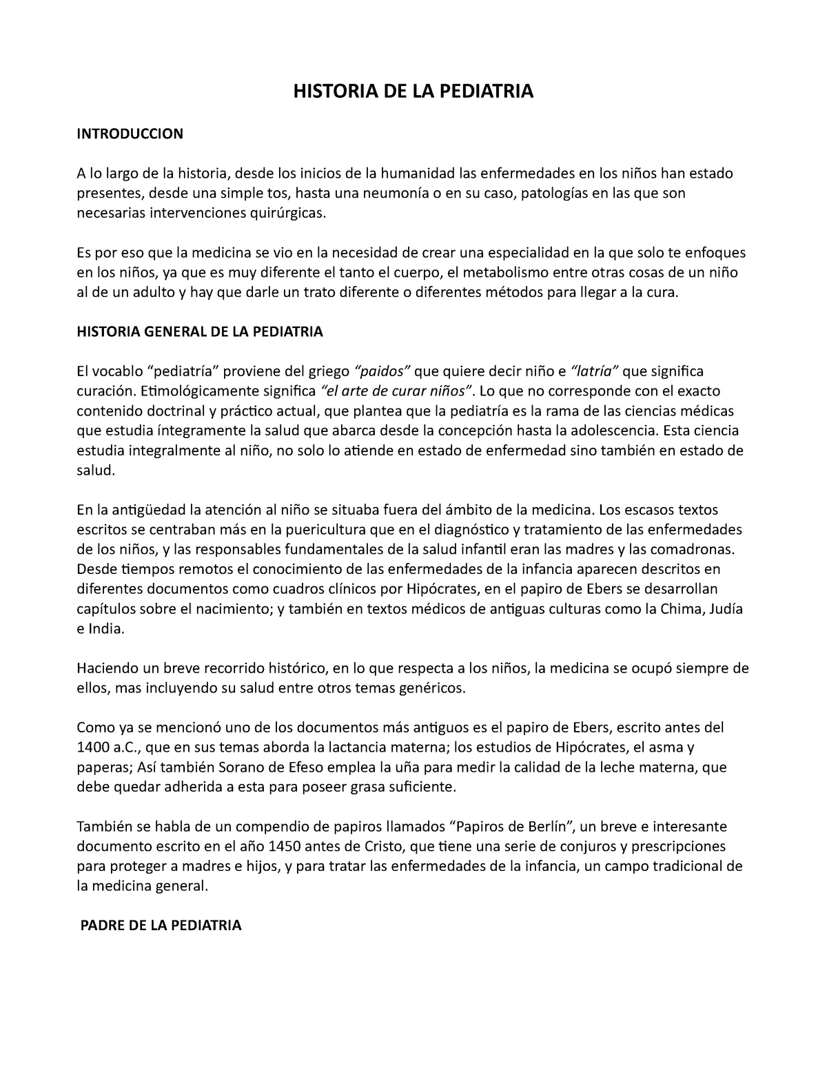 34 Historia De La Pediatria Historia De La Pediatria Introduccion A Lo Largo De La Historia 4222