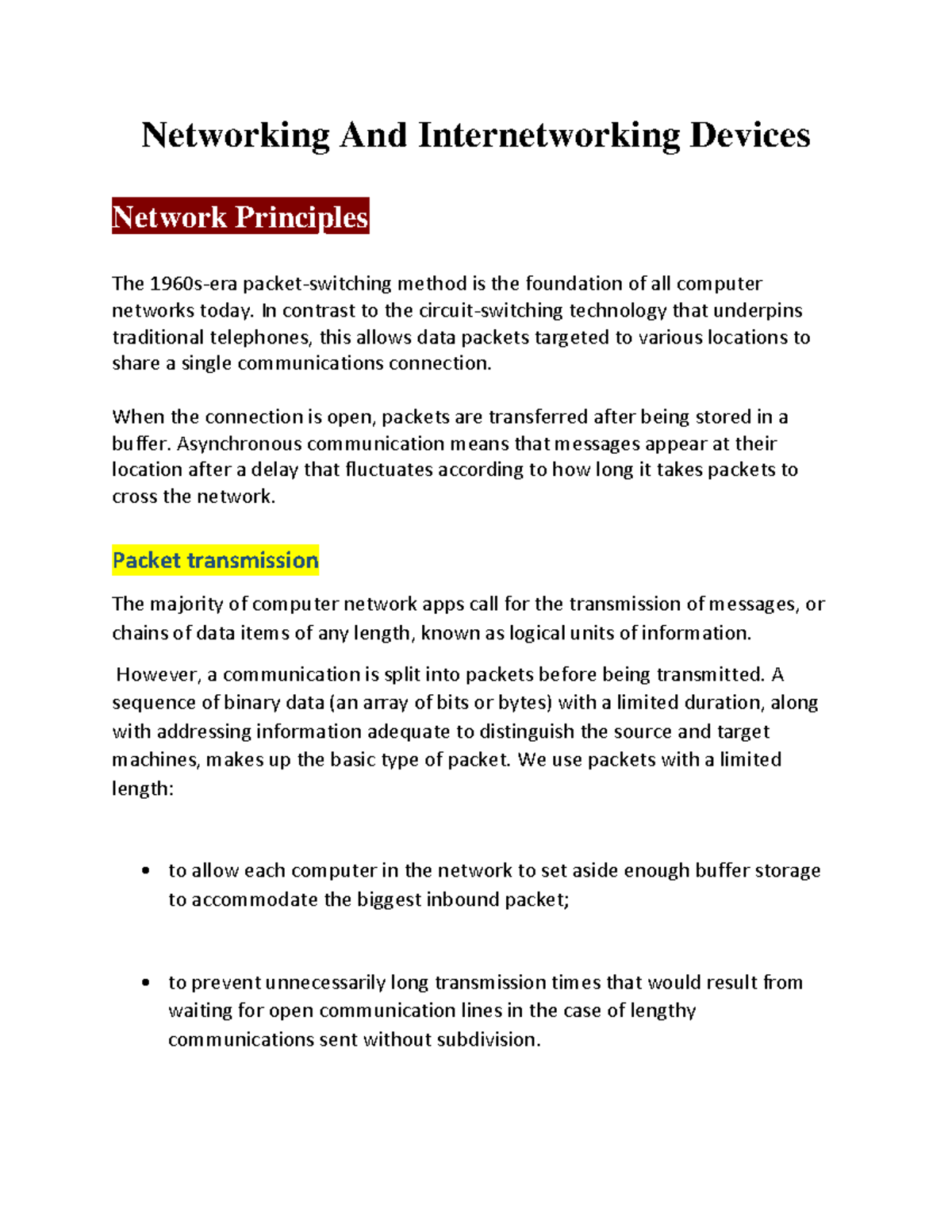 Network Principles - Distributed Computing - Networking And ...