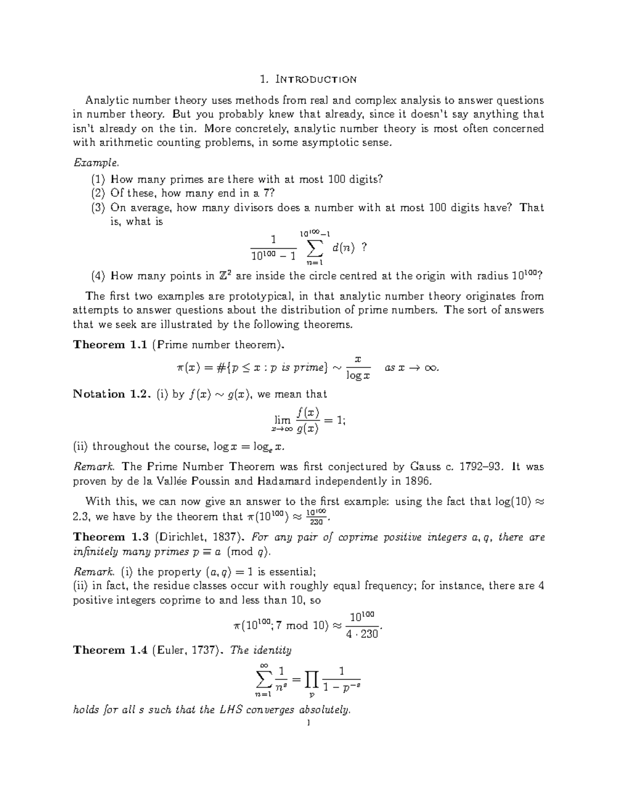 MATHM0007 20162017 Lecture 1 Introduction 1. Introduction Analytic
