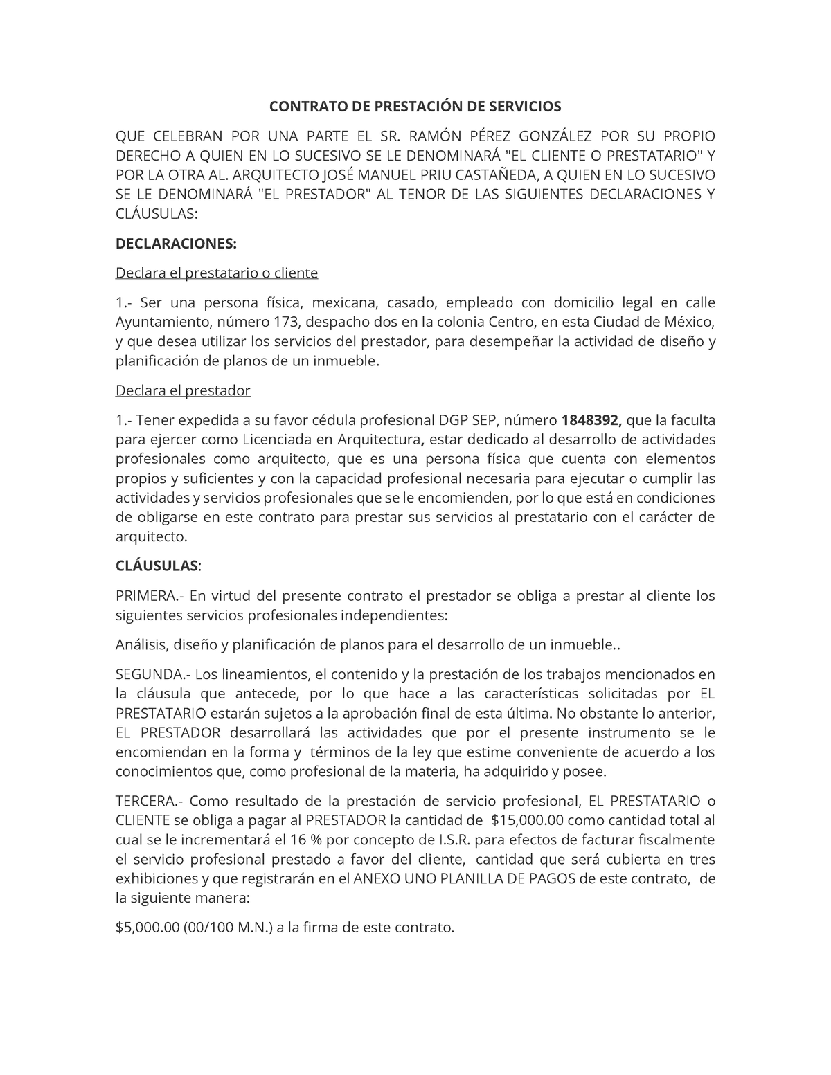 Contrato DE PrestacióN DE Servicios - CONTRATO DE PRESTACI”N DE ...