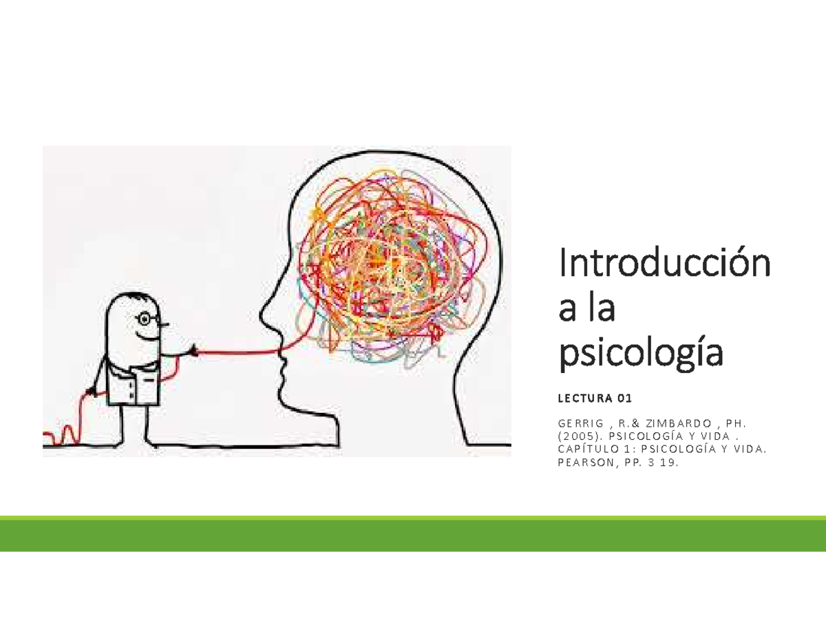 Semana 1 Introducción a la Psicología - Introducción a la psicología L ...