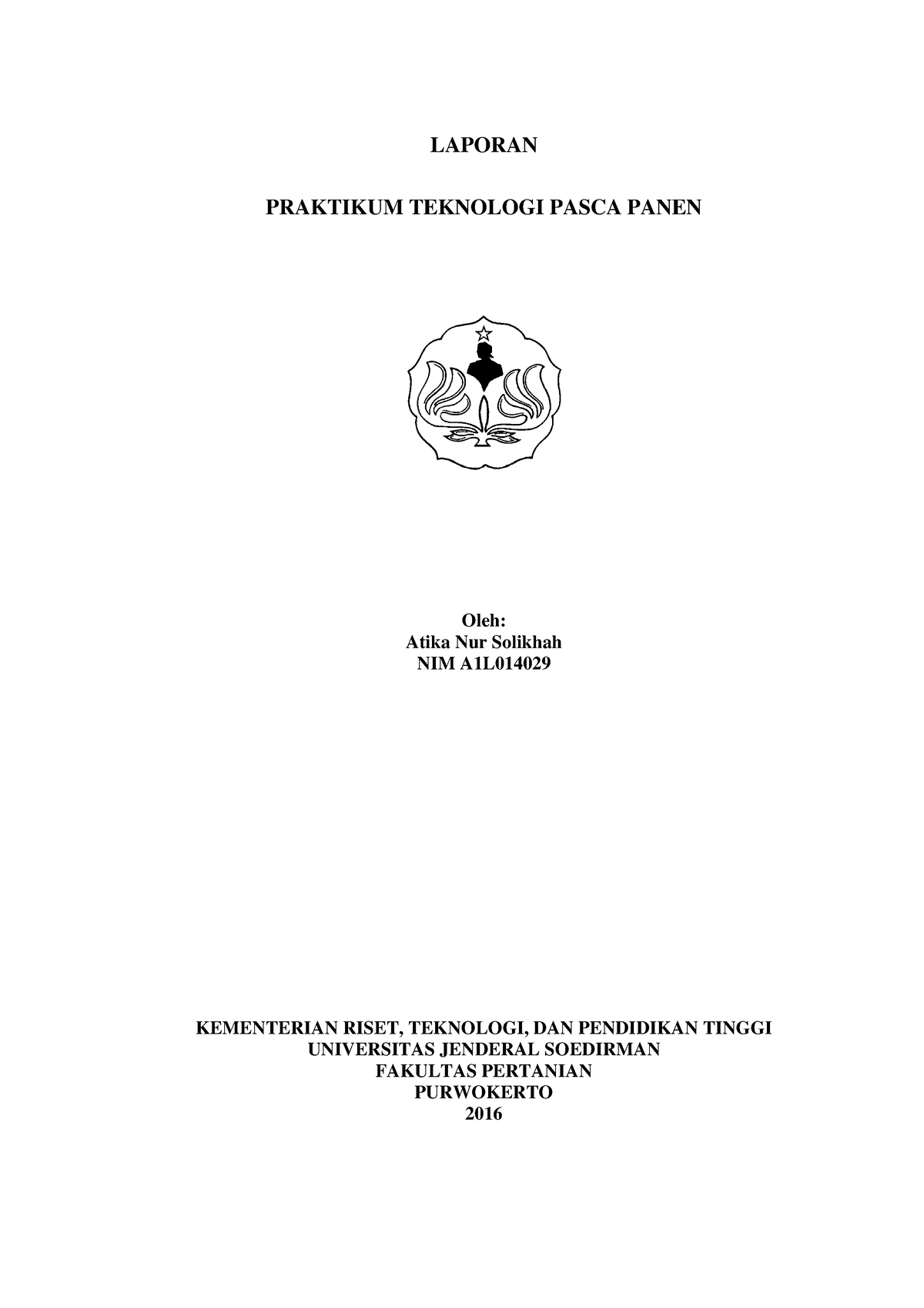 Laporan Praktikum Teknologi Pasca Panen - LAPORAN PRAKTIKUM TEKNOLOGI ...