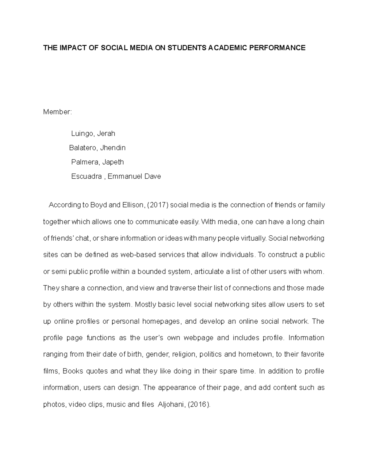 The Impact of social media on students academic performance - THE ...