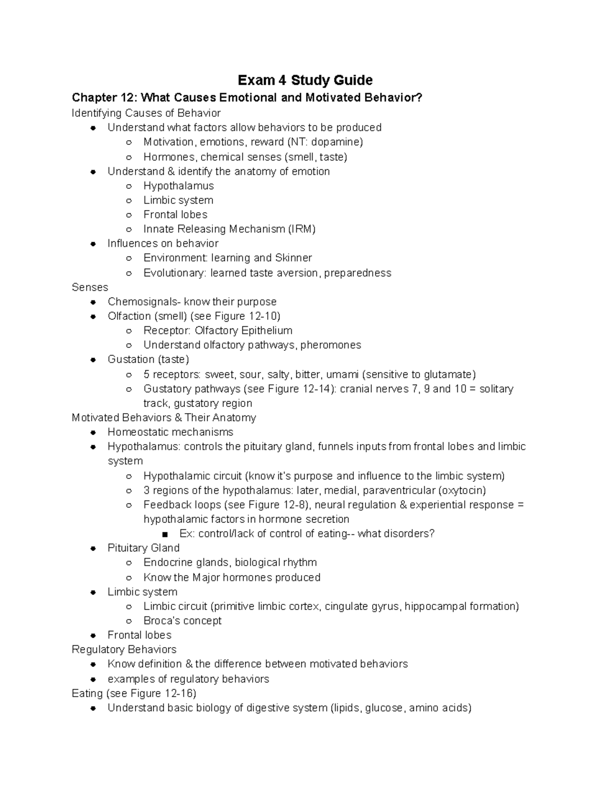 Exam 4 Study Guide - Help with hw - Exam 4 Study Guide Chapter 12: What ...