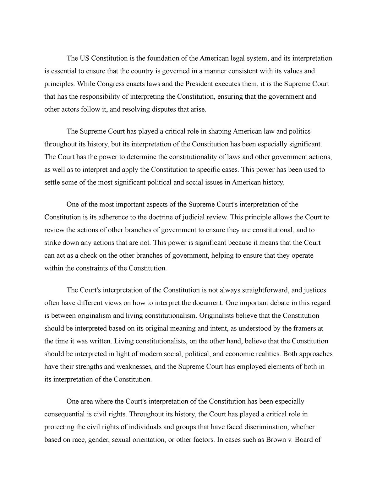the u.s. constitution essay