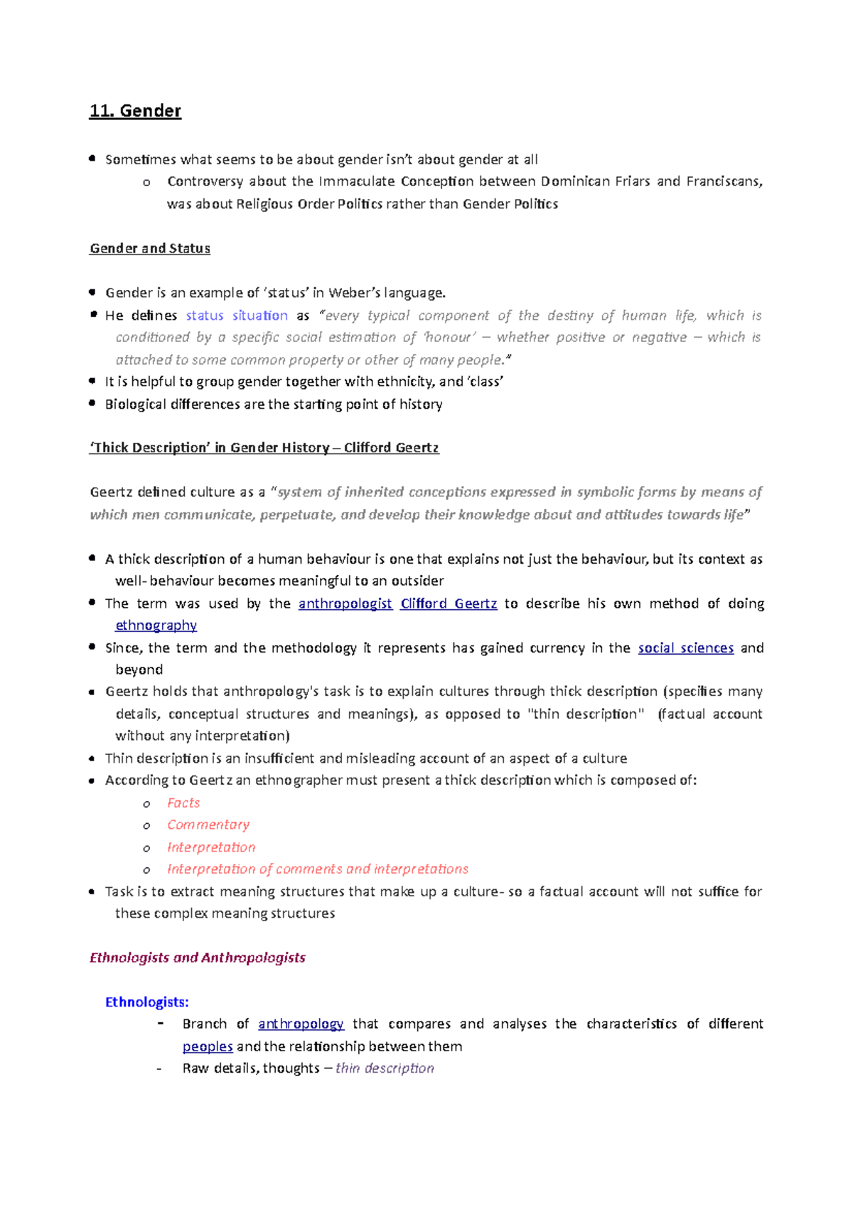 11. Gender - Comprehensive revision notes & historiography - 11. Gender ...