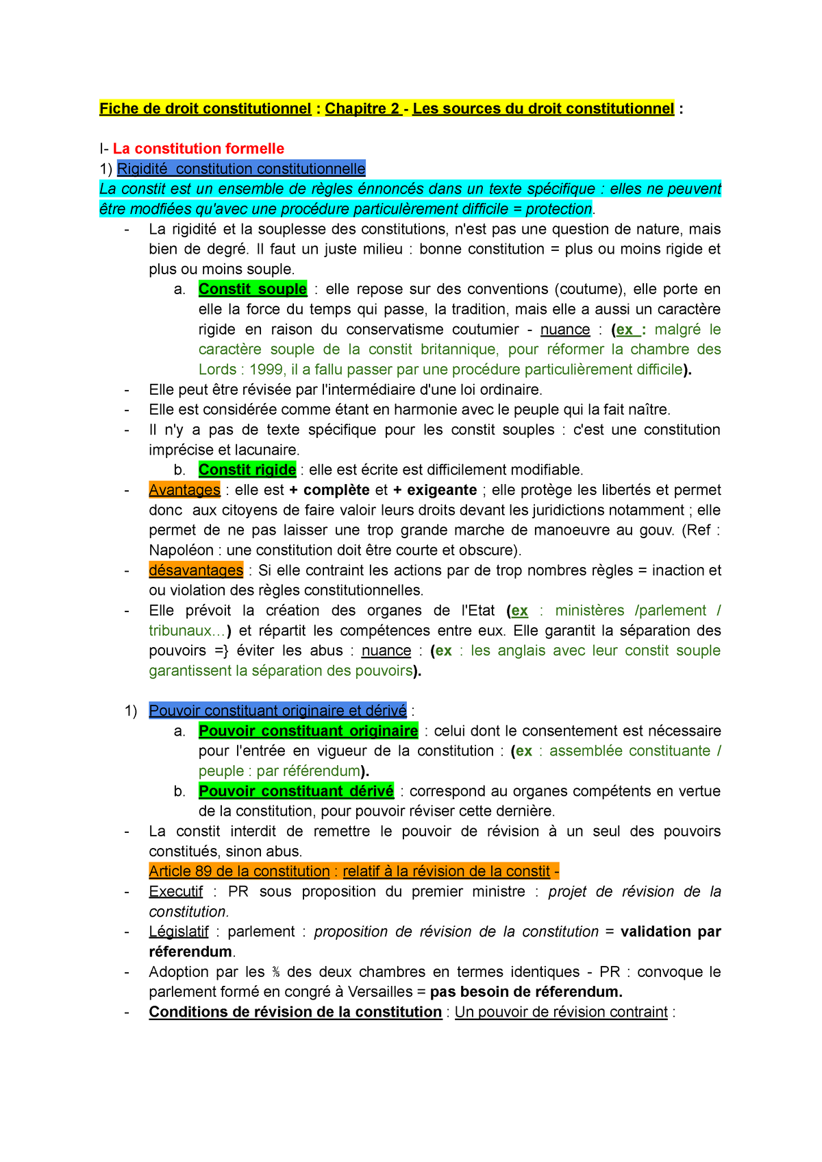 Chapitre 2 - Droit Constit 1 - Fiche De Droit Constitutionnel ...