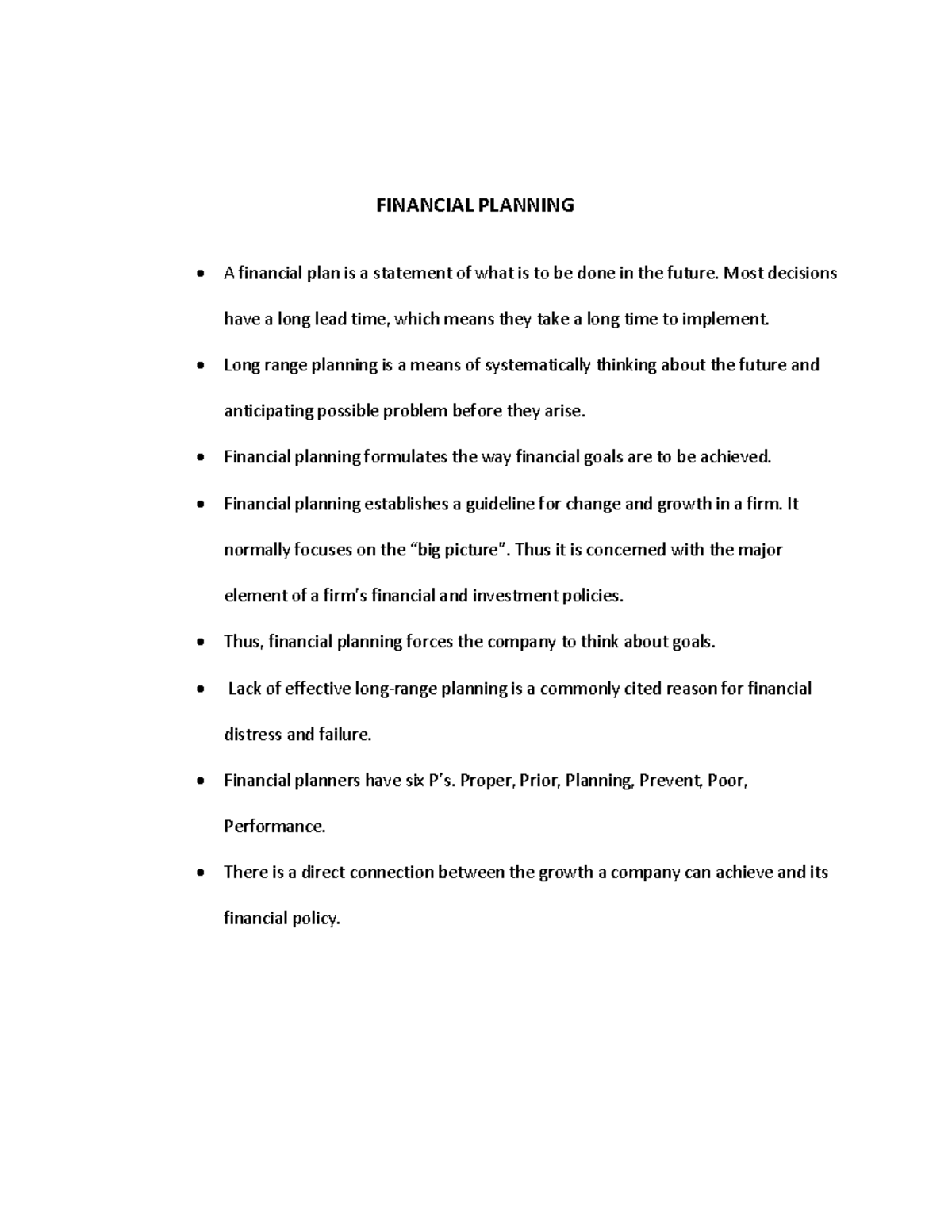 ch7-financial-planning-financial-planning-a-financial-plan-is-a