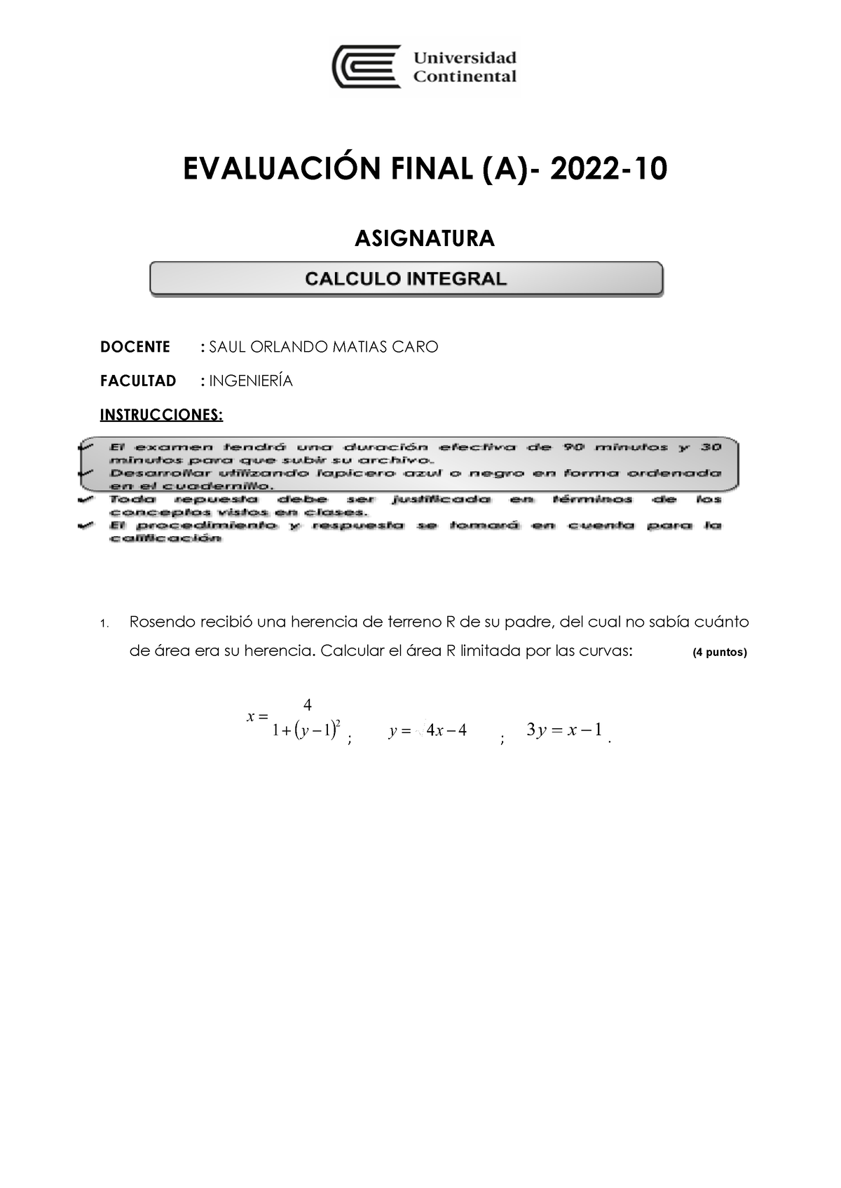 Examen Final A - Calculo Integral-propuesto.docx - EVALUACIÓN FINAL (A ...