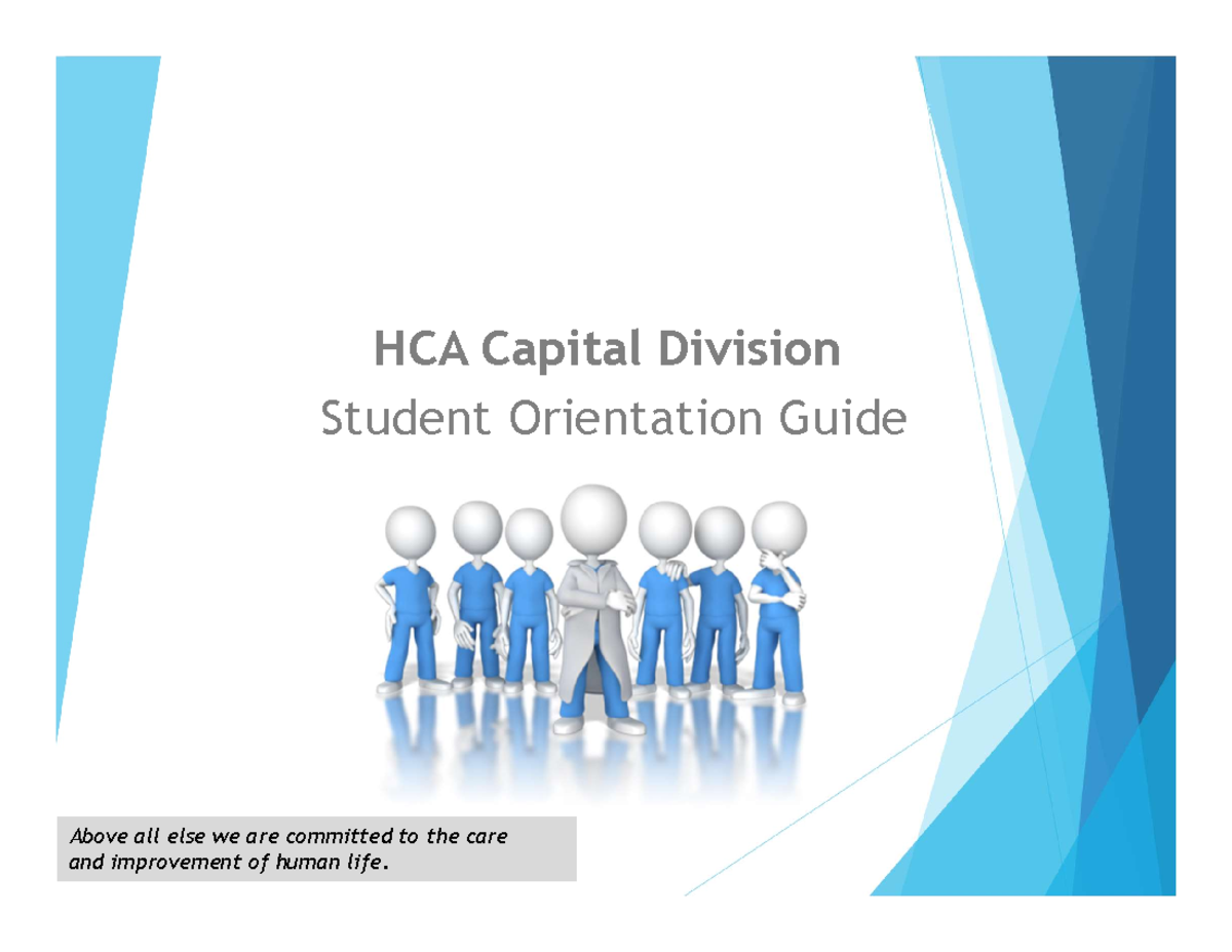 Hca nursing student orientation guide HCA Capital Division Student