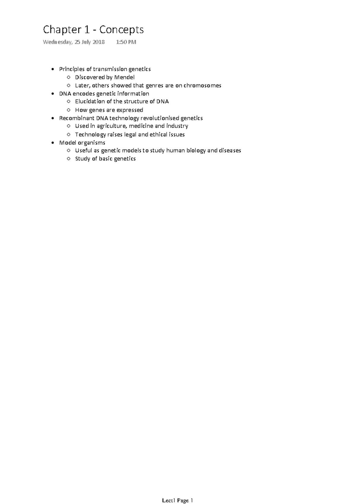 Lect1 SCI212 - Lecture notes 1 - Chapter 1 - Concepts Wednesday, 25 ...