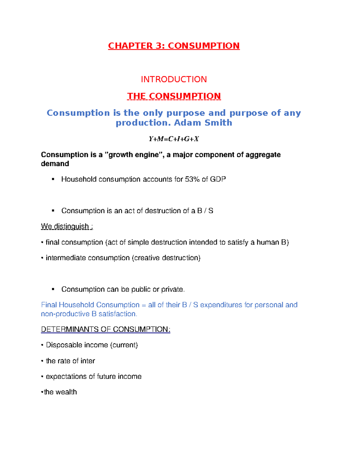 Chapter 3 Concepts - CHAPTER 3: CONSUMPTION INTRODUCTION THE ...