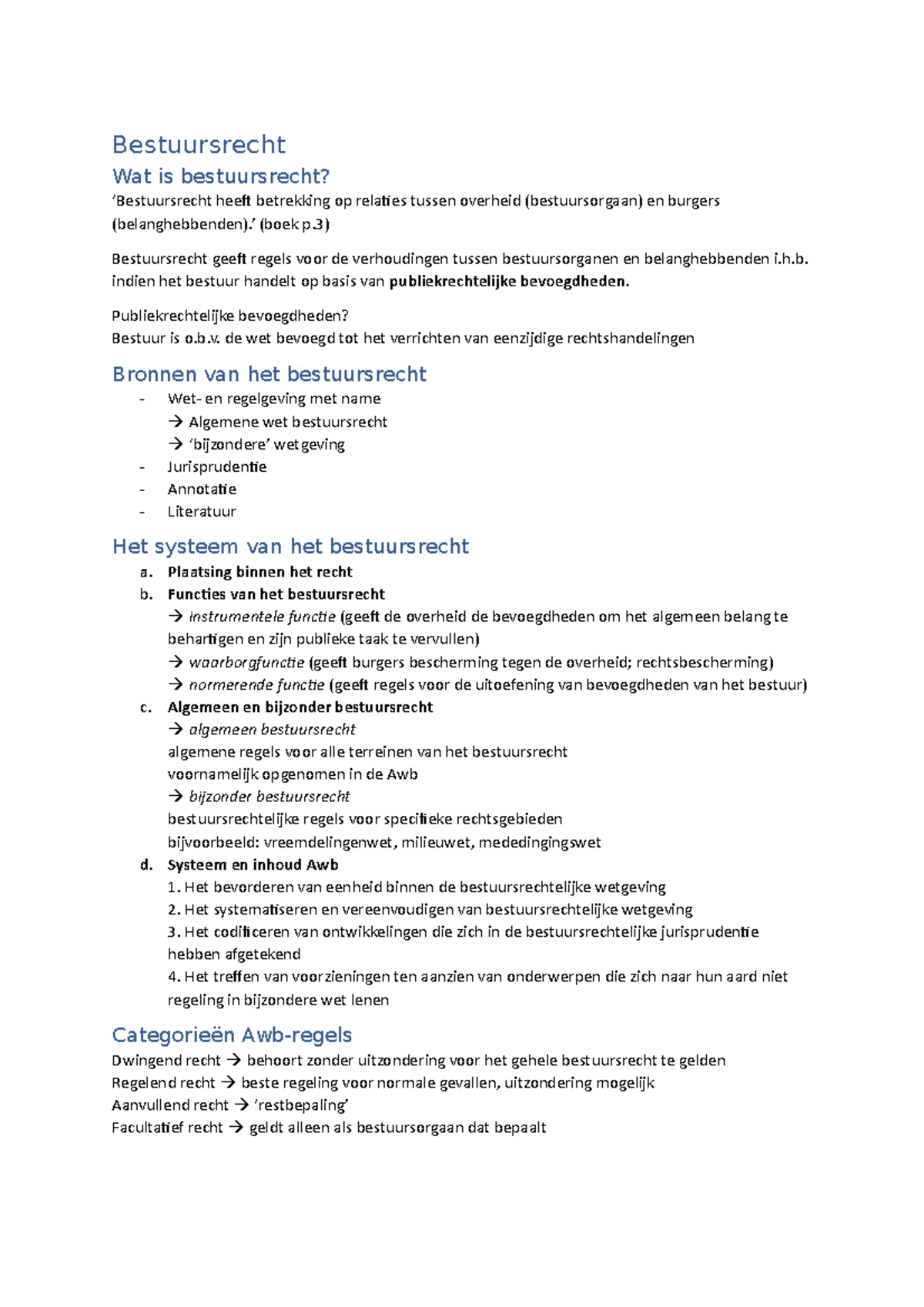 Bestuursrecht En Bestuurskunde Samenvatting Pp - Bestuursrecht Wat Is ...