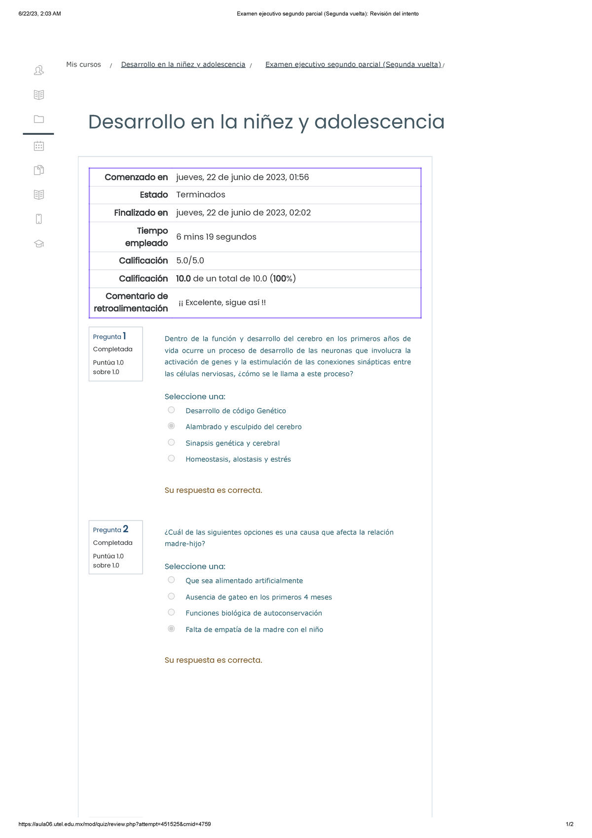 Examen Ejecutivo Segundo Parcial (Segunda Vuelta) Revisión Del Intento ...