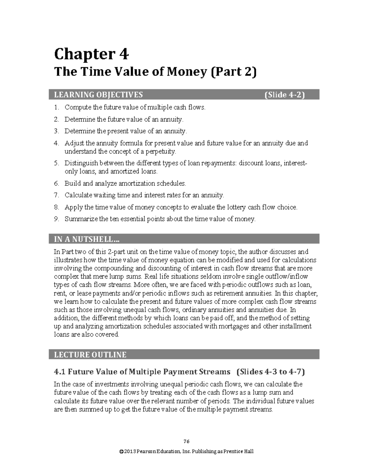 Chapter 04 The Time Value of Money (Part 2) Chapter 4 The Time