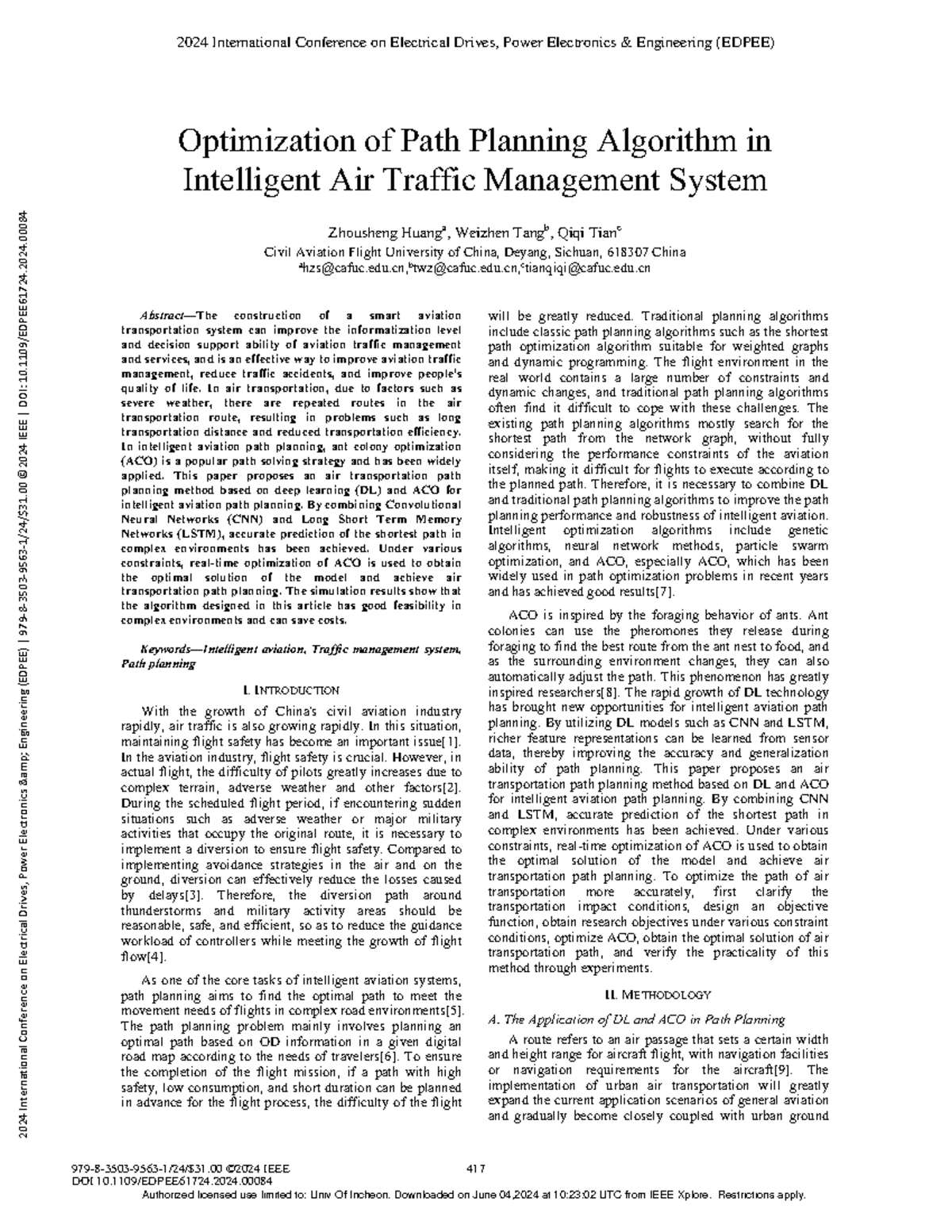 Optimization of Path Planning Algorithm in Intelligent Air Traffic ...