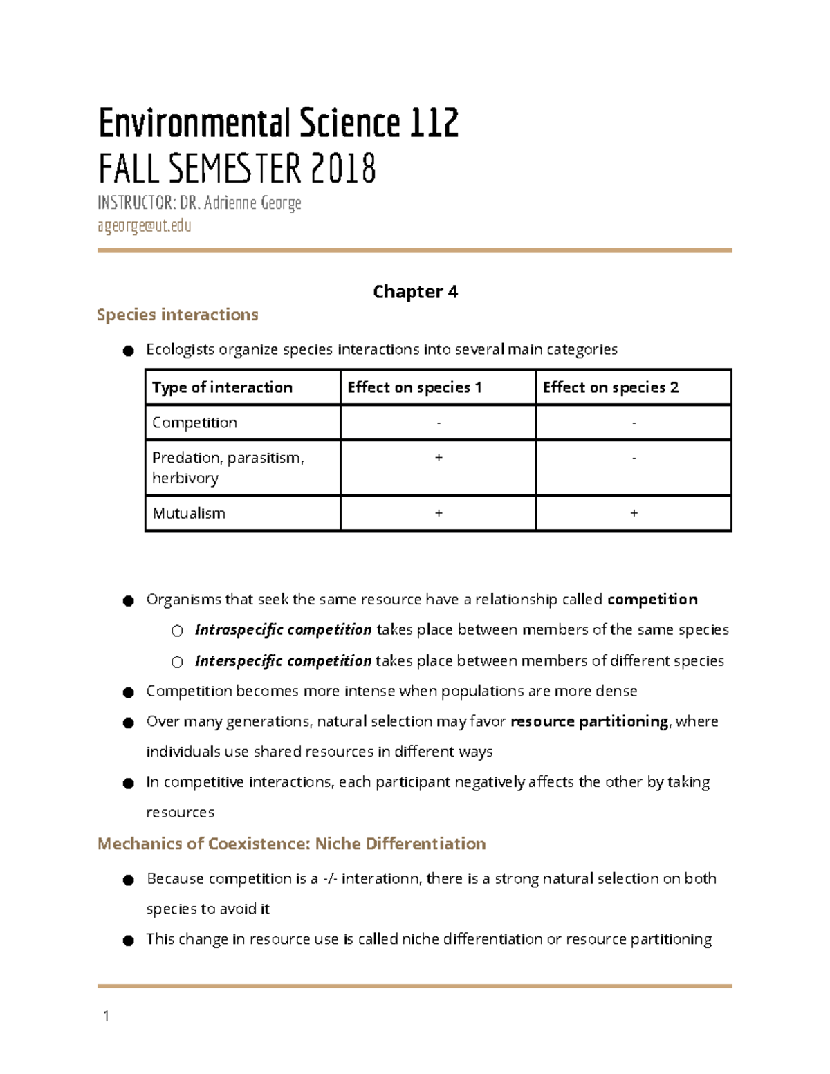 ENS-112 Environmental Science Chapter 4 - Environmental Science 112 ...