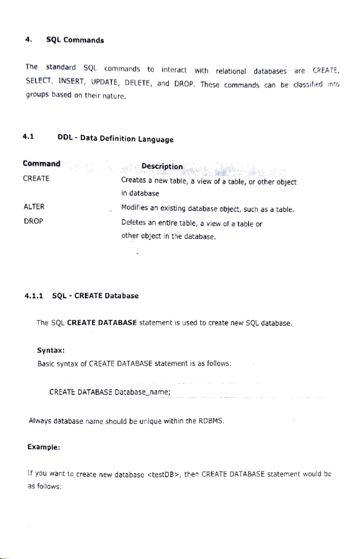 S - Usefull - 4. sQL Commands The standard SQL commands to interact ...