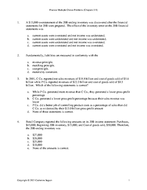 Winter 2016 - Accounting 1100 Sample Final - ACC 1100 Sample Final Exam ...