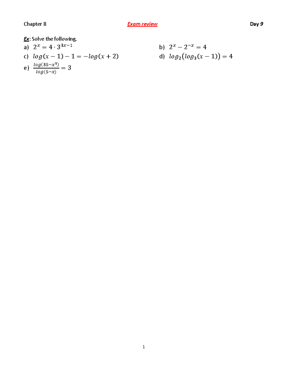 9 Chapter 8 Exam review continued - MATH 111 - 1 Chapter 8 Exam review ...
