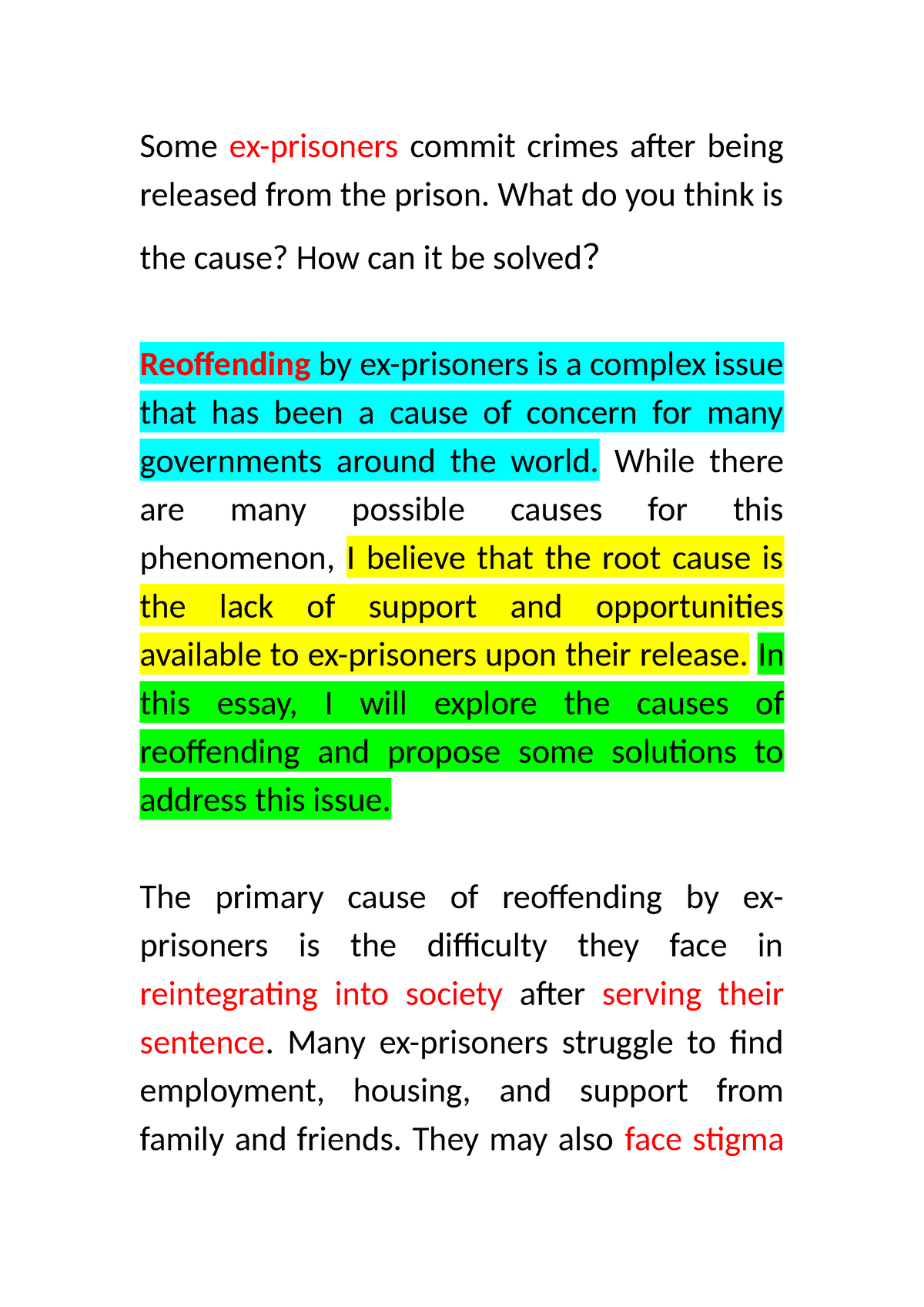 Ex- Prisoners - IELTS Writing Crime - Some Ex-prisoners Commit Crimes ...