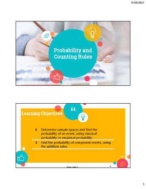 STA416 2 1-student - Chapter 2 PROBABILITY Probability And Counting ...