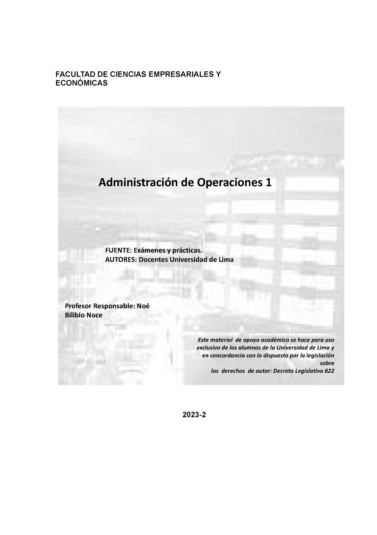 GUIA DE Ejercicios 2023 .2 - FACULTAD DE CIENCIAS EMPRESARIALES Y ...