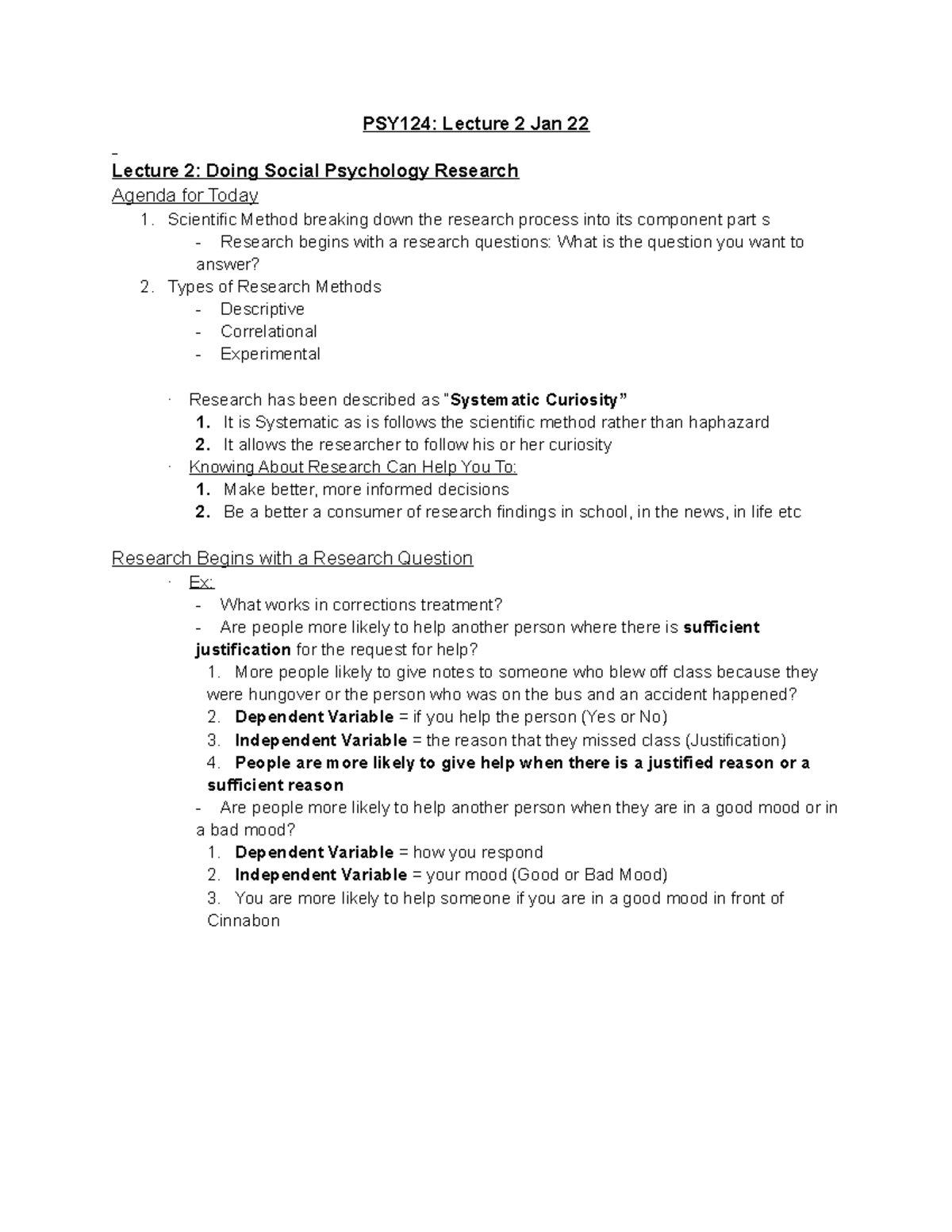 Types of Research Methods in Social Psychology - Studocu